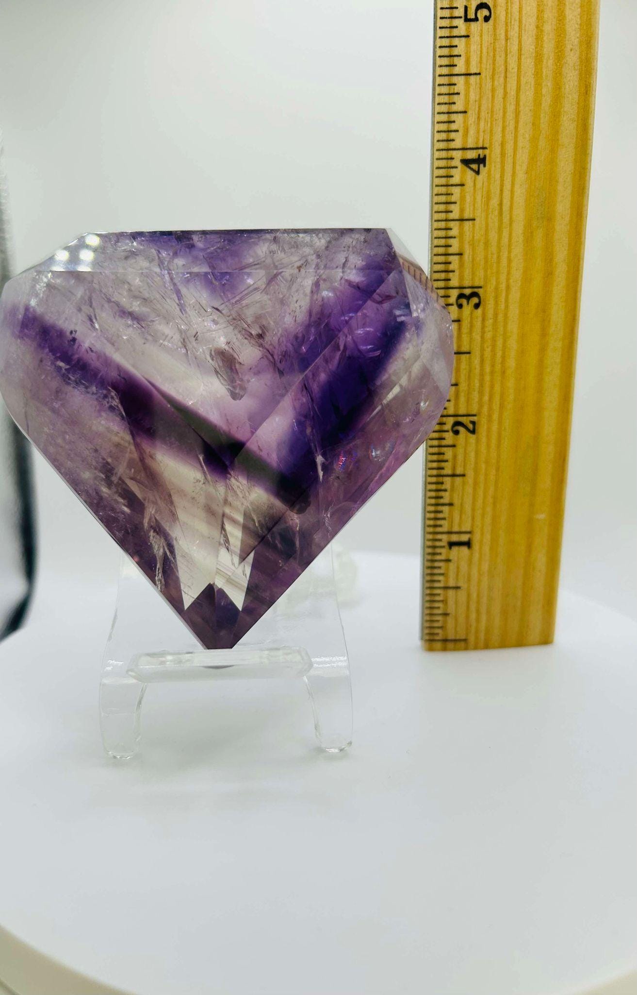 Amethyst Panthom Heart Crystal Crown Chakra Meditation Altar Room Decor Crystal Anniversary Gift February Birthday Crystal Best Friend Gift