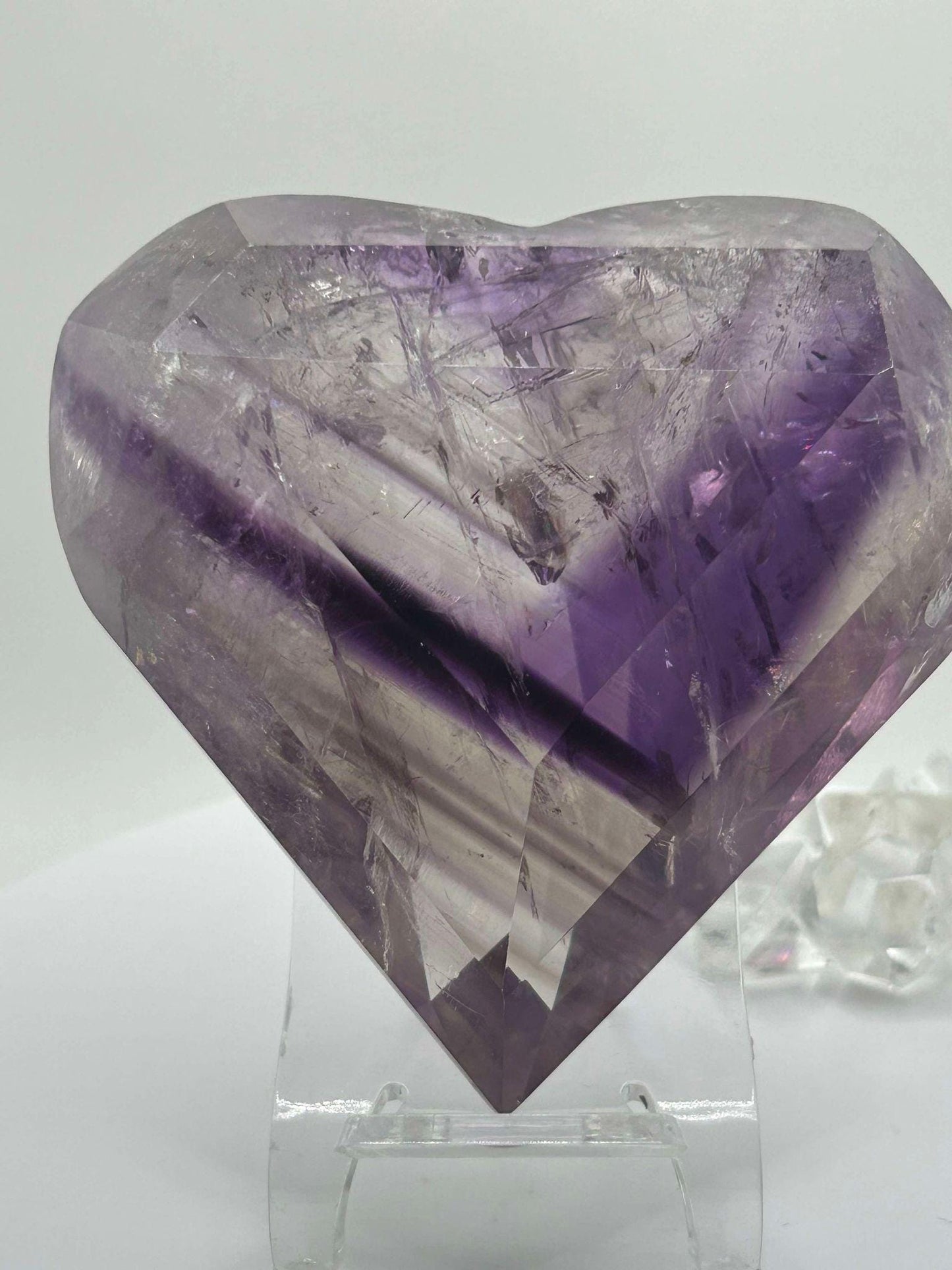 Amethyst Panthom Heart Crystal Crown Chakra Meditation Altar Room Decor Crystal Anniversary Gift February Birthday Crystal Best Friend Gift