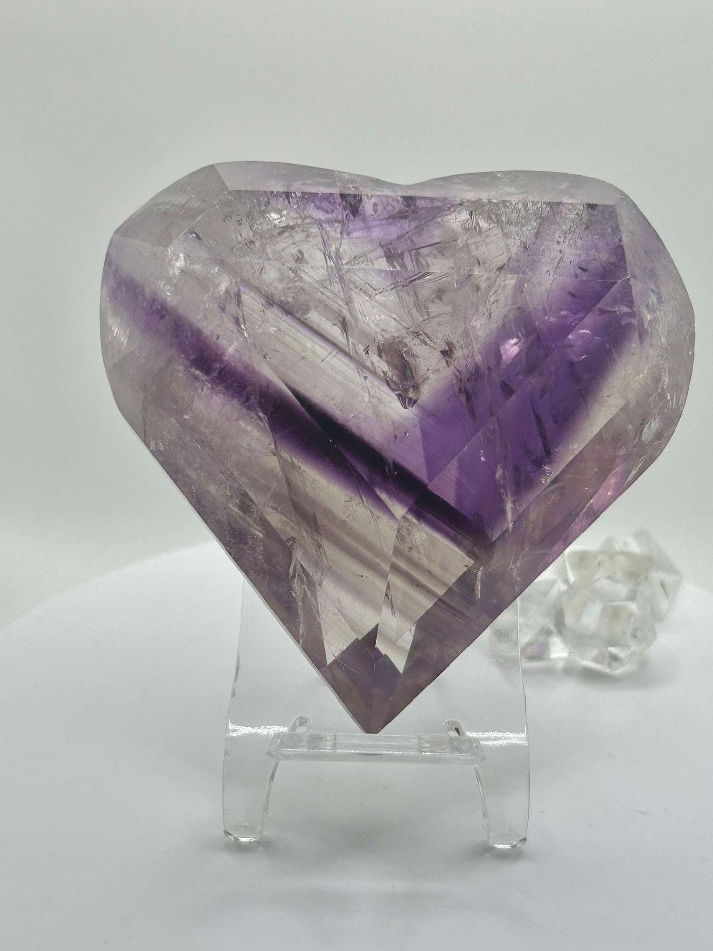 Amethyst Panthom Heart Crystal Crown Chakra Meditation Altar Room Decor Crystal Anniversary Gift February Birthday Crystal Best Friend Gift