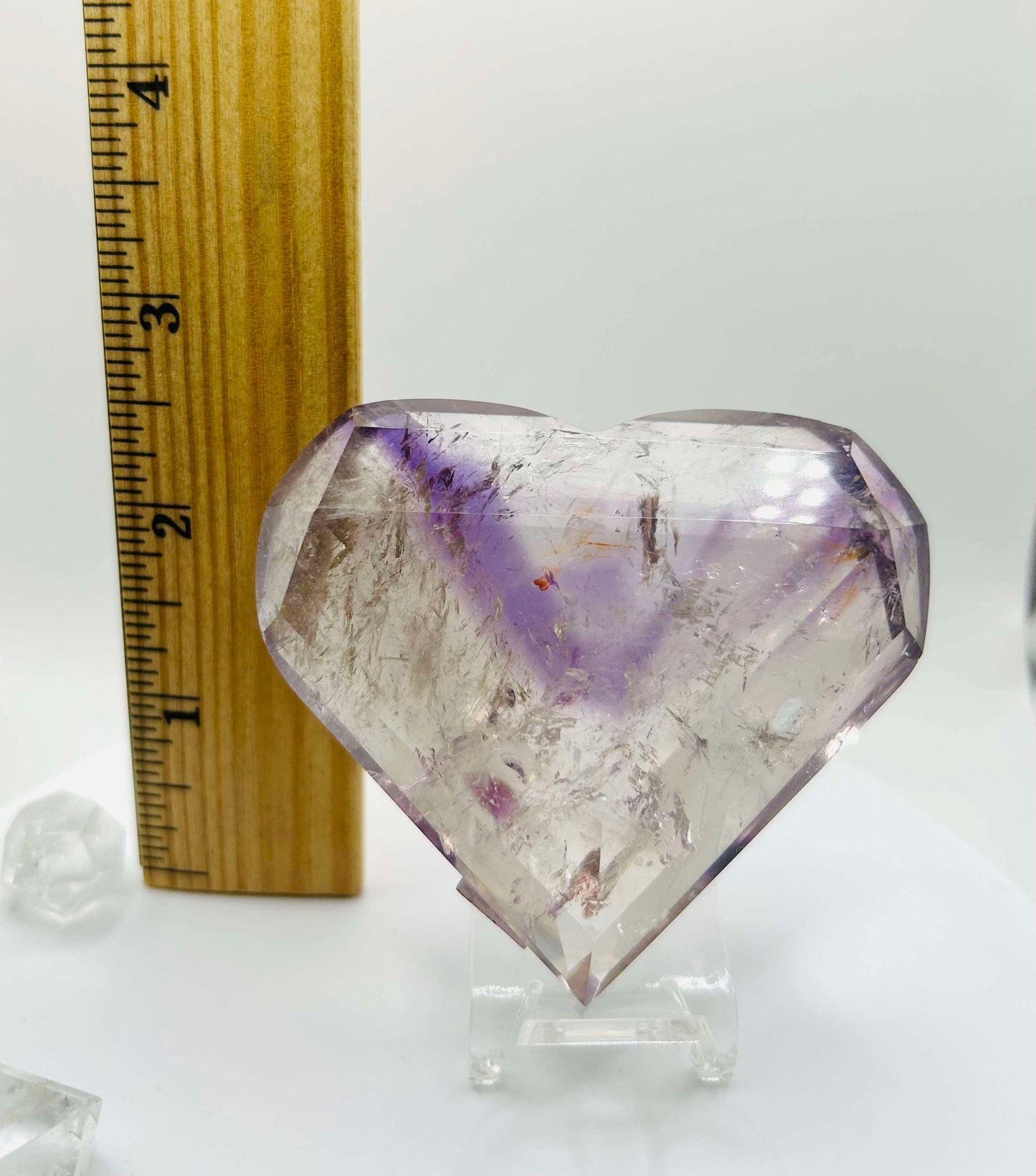 Amethyst Panthom Heart Crystal Crown Chakra Meditation Altar Room Decor Crystal Anniversary Gift February Birthday Crystal Best Friend Gift