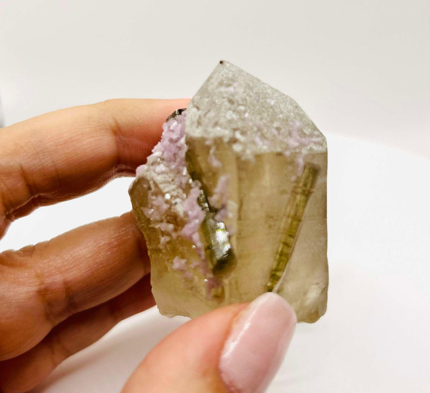 Citrine Green Tourmaline Feng Shui Solar Plexus Heart Chakra Collector Piece Gemini October Crystal New Business Gift Home Warming Decor