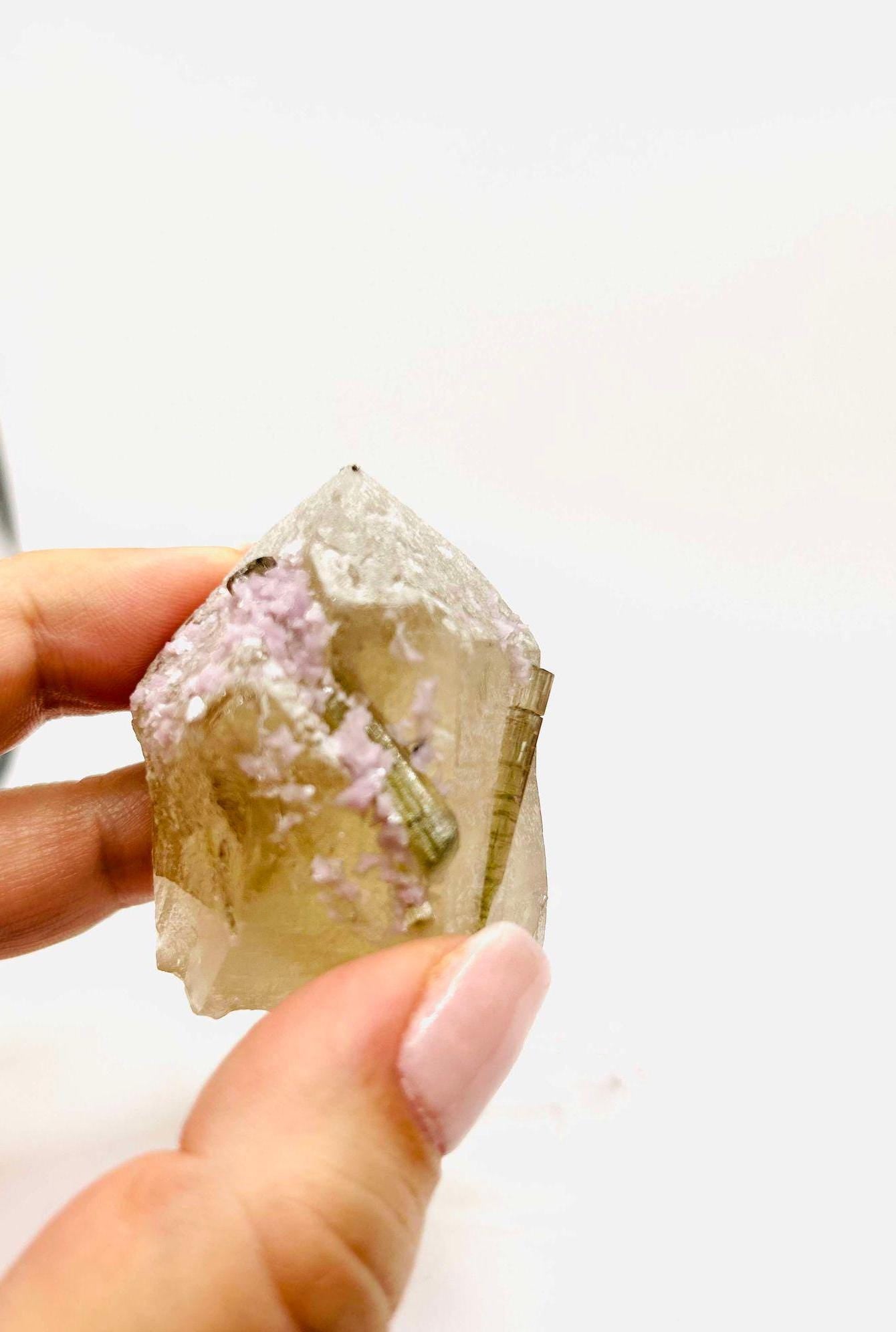 Citrine Green Tourmaline Feng Shui Solar Plexus Heart Chakra Collector Piece Gemini October Crystal New Business Gift Home Warming Decor
