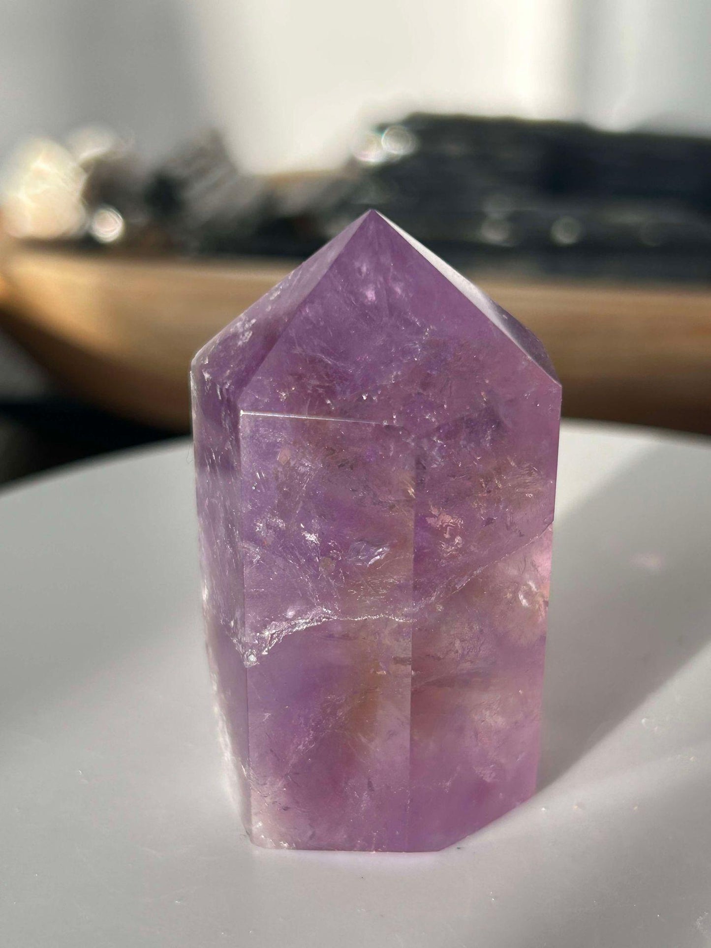 Amethyst Crystal Point Meditation Crown Chakra February Aquarius Crystal Home Warming Best Friend Baby Shower Gift Mom Student Teacher Gift