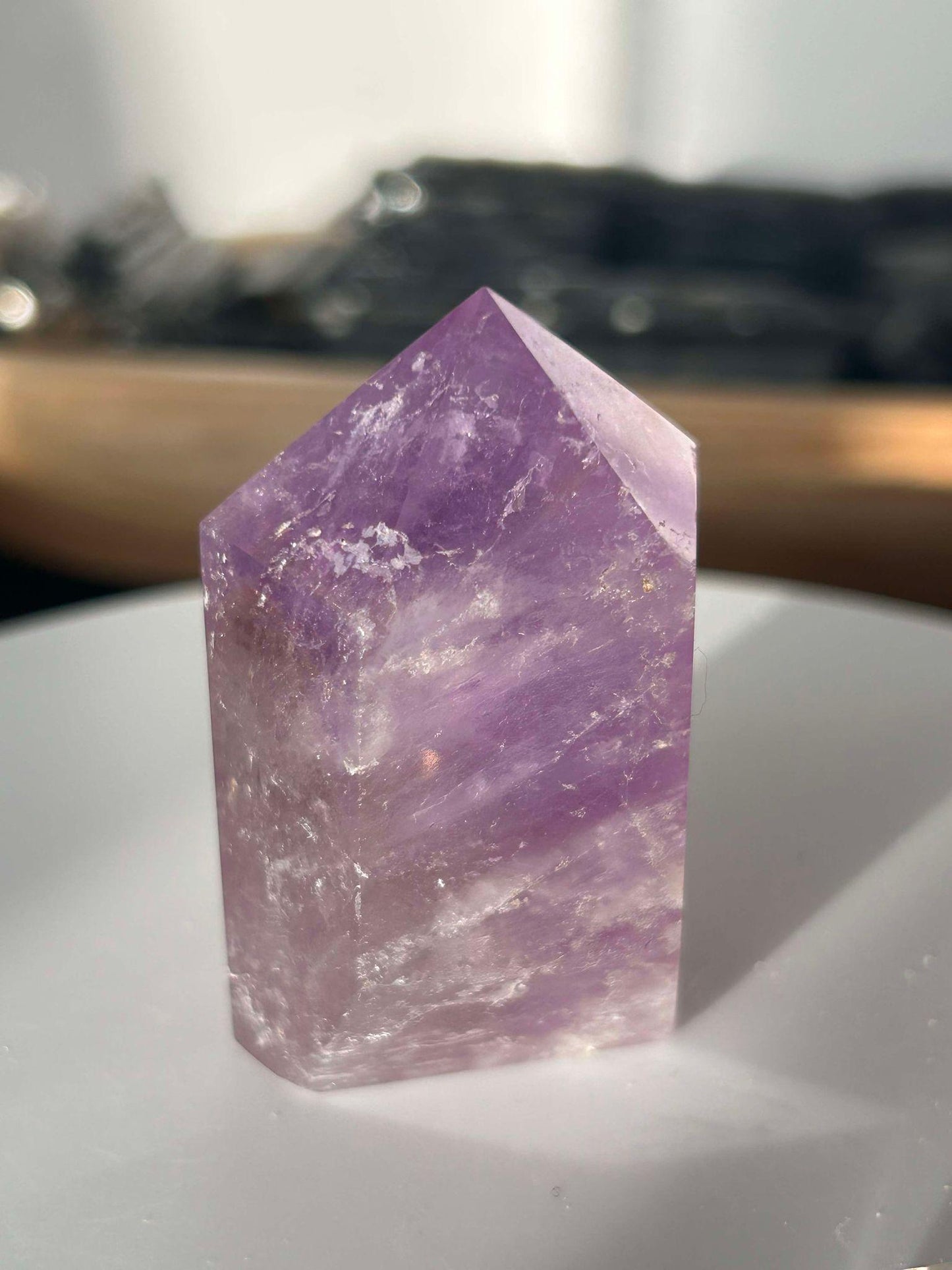 Amethyst Crystal Point Meditation Crown Chakra February Aquarius Crystal Home Warming Best Friend Baby Shower Gift Mom Student Teacher Gift