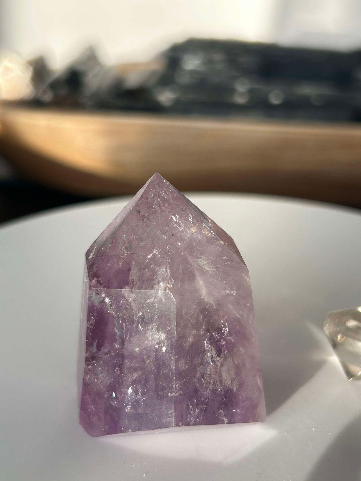 Amethyst Crystal Point Meditation Crown Chakra February Aquarius Crystal Home Warming Best Friend Baby Shower Gift Mom Student Teacher Gift