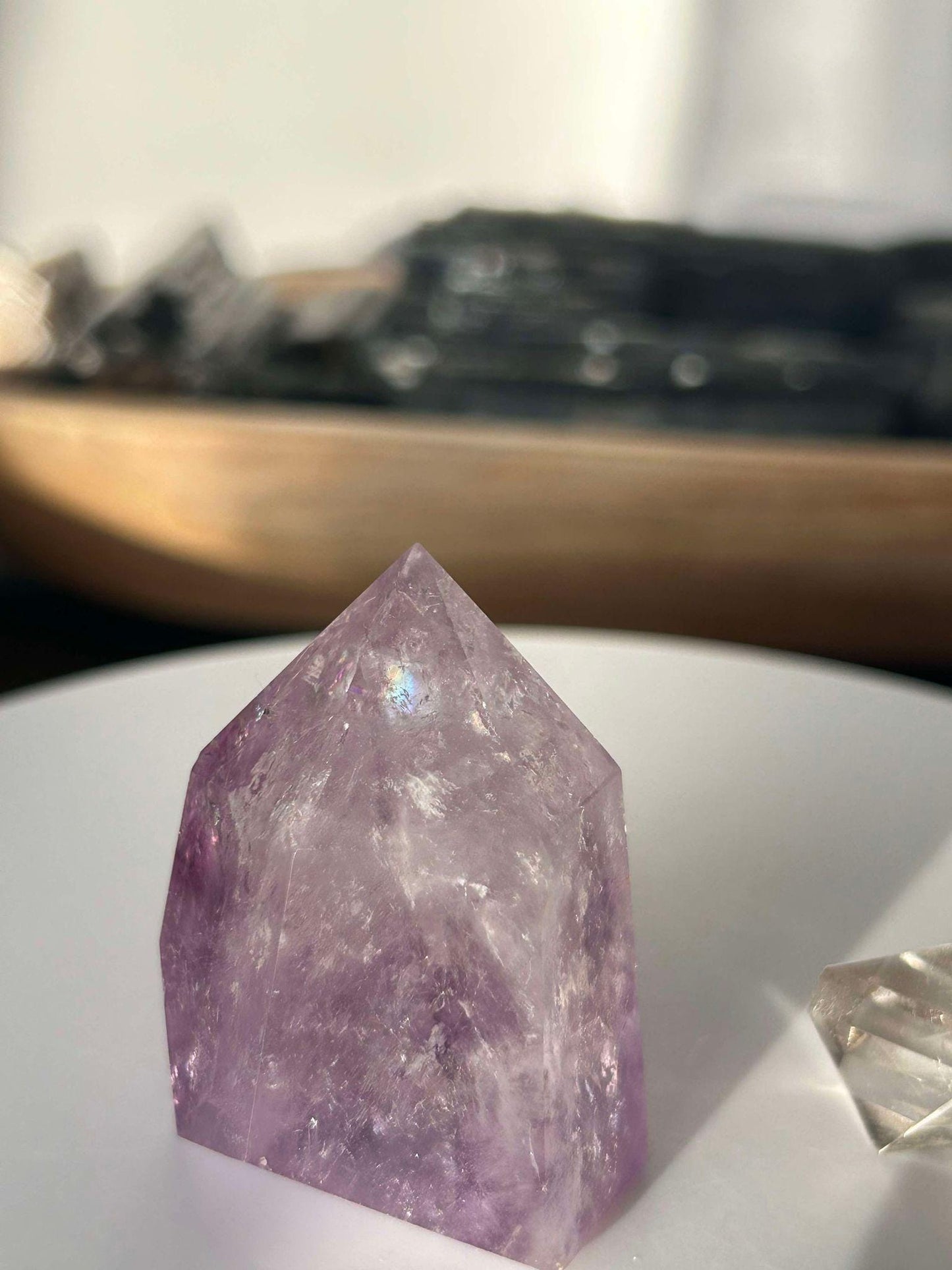 Amethyst Crystal Point Meditation Crown Chakra February Aquarius Crystal Home Warming Best Friend Baby Shower Gift Mom Student Teacher Gift