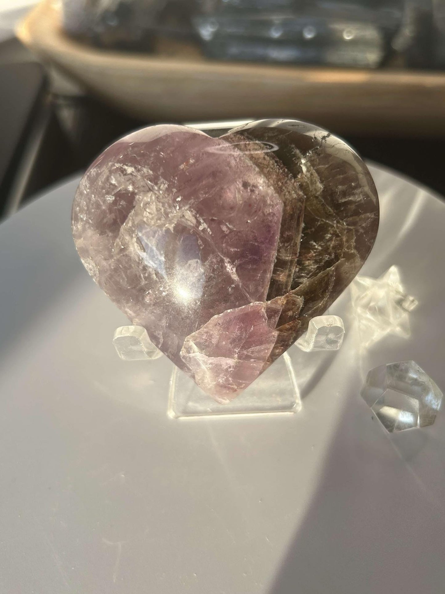 Super Seven Amethyst Cacoxenite Crystal Meditation Stone Crown Chakra Energy Amplifier Reiki Healers Gift Home Decor Spiritual Yogi Gift