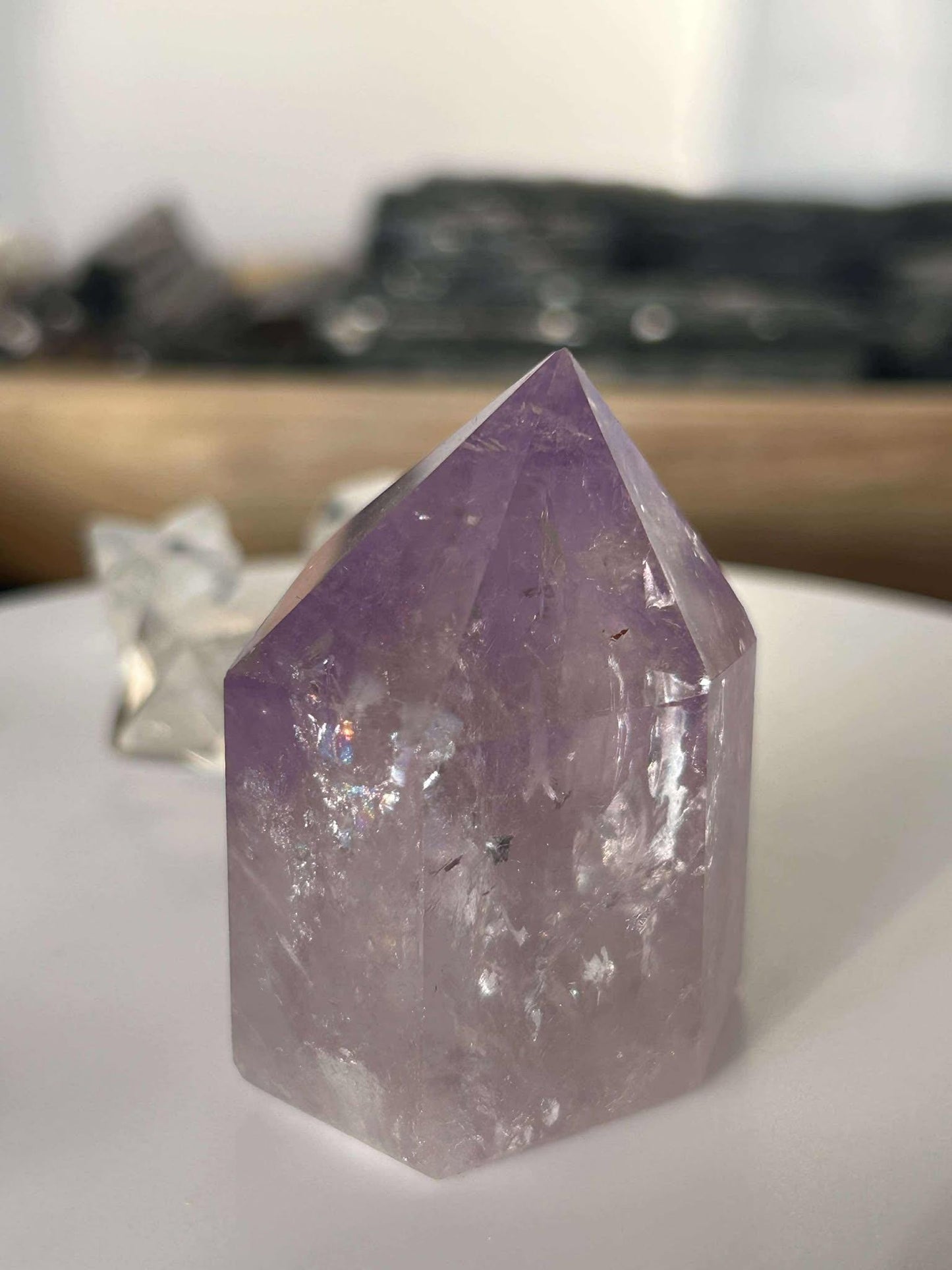 Amethyst Crystal Point Meditation Crown Chakra February Aquarius Crystal Home Warming Best Friend Baby Shower Gift Mom Student Teacher Gift