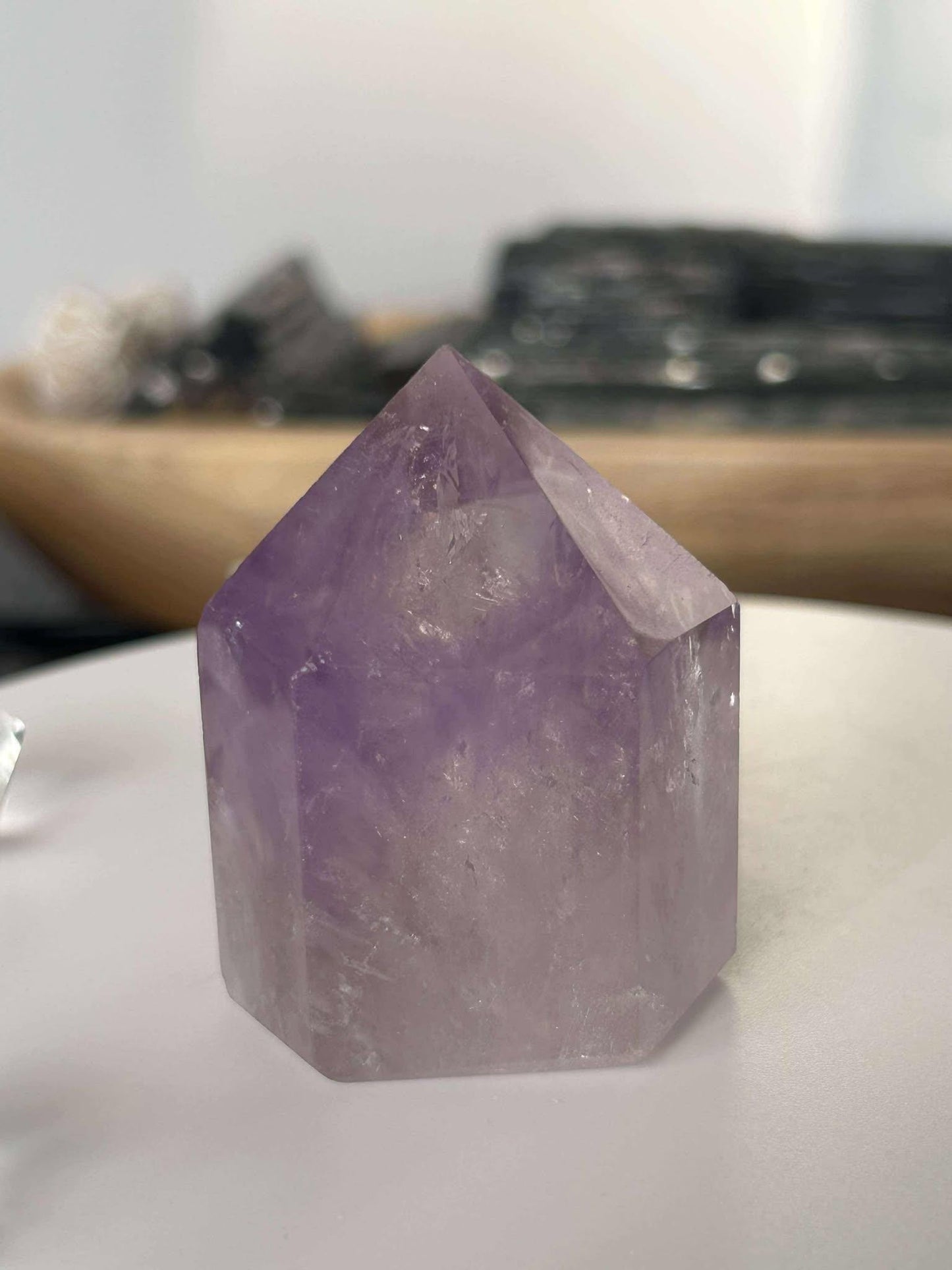 Amethyst Crystal Point Meditation Crown Chakra February Aquarius Crystal Home Warming Best Friend Baby Shower Gift Mom Student Teacher Gift