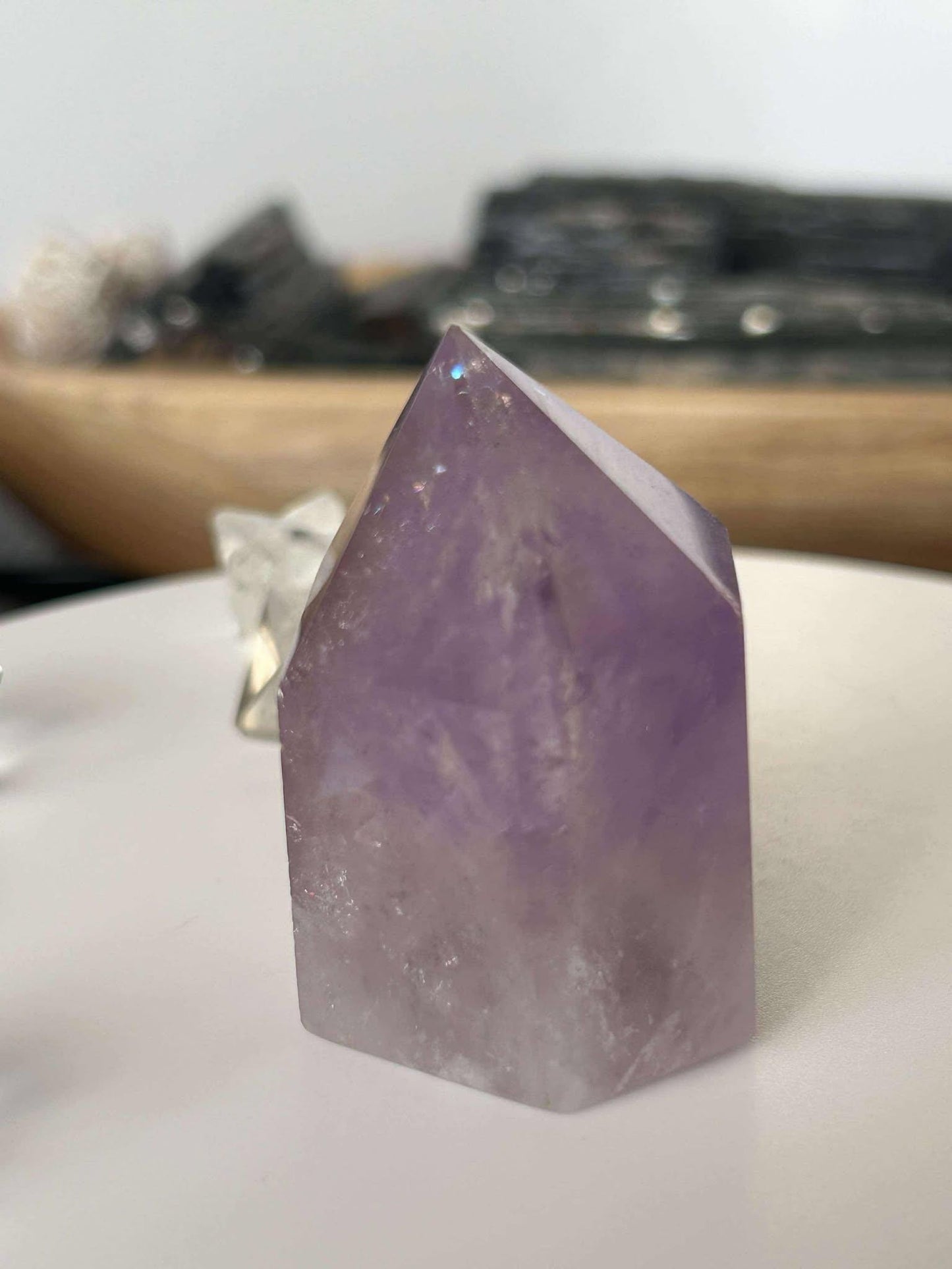 Amethyst Crystal Point Meditation Crown Chakra February Aquarius Crystal Home Warming Best Friend Baby Shower Gift Mom Student Teacher Gift