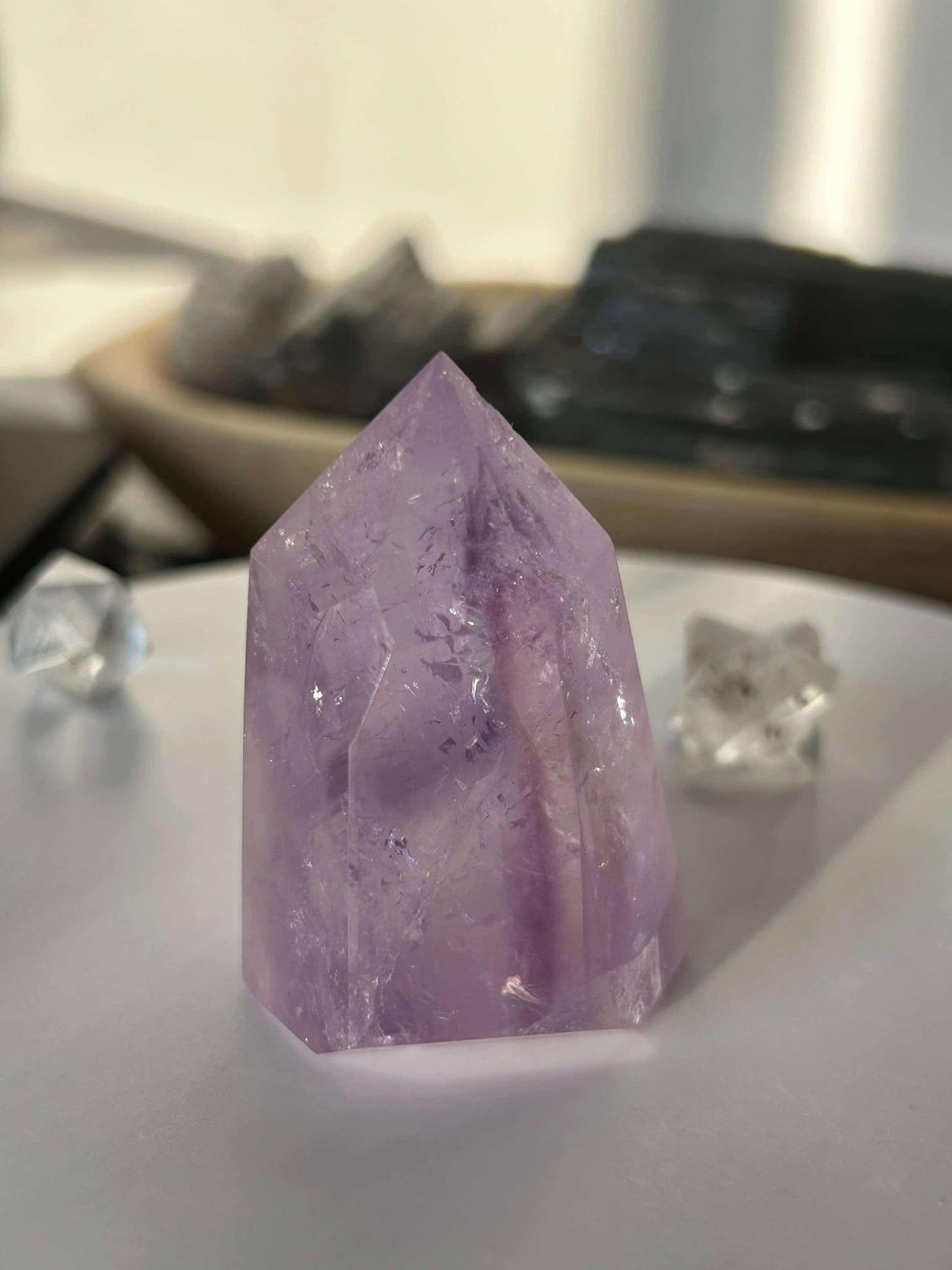 Amethyst Crystal Point Meditation Crown Chakra February Aquarius Crystal Home Warming Best Friend Baby Shower Gift Mom Student Teacher Gift