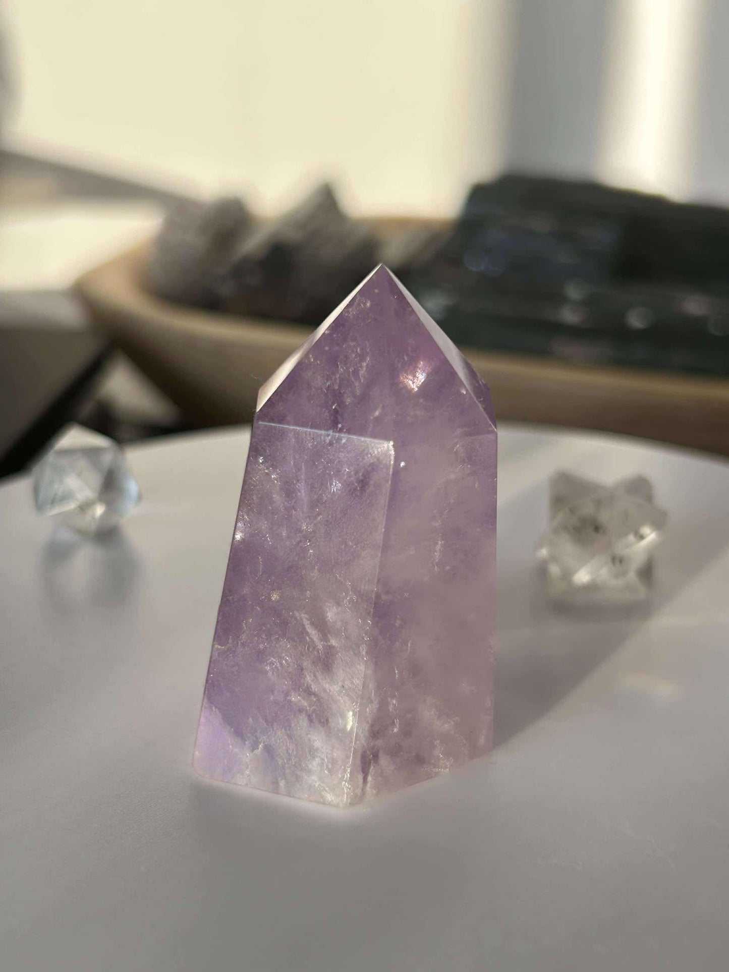 Amethyst Crystal Point Meditation Crown Chakra February Aquarius Crystal Home Warming Best Friend Baby Shower Gift Mom Student Teacher Gift