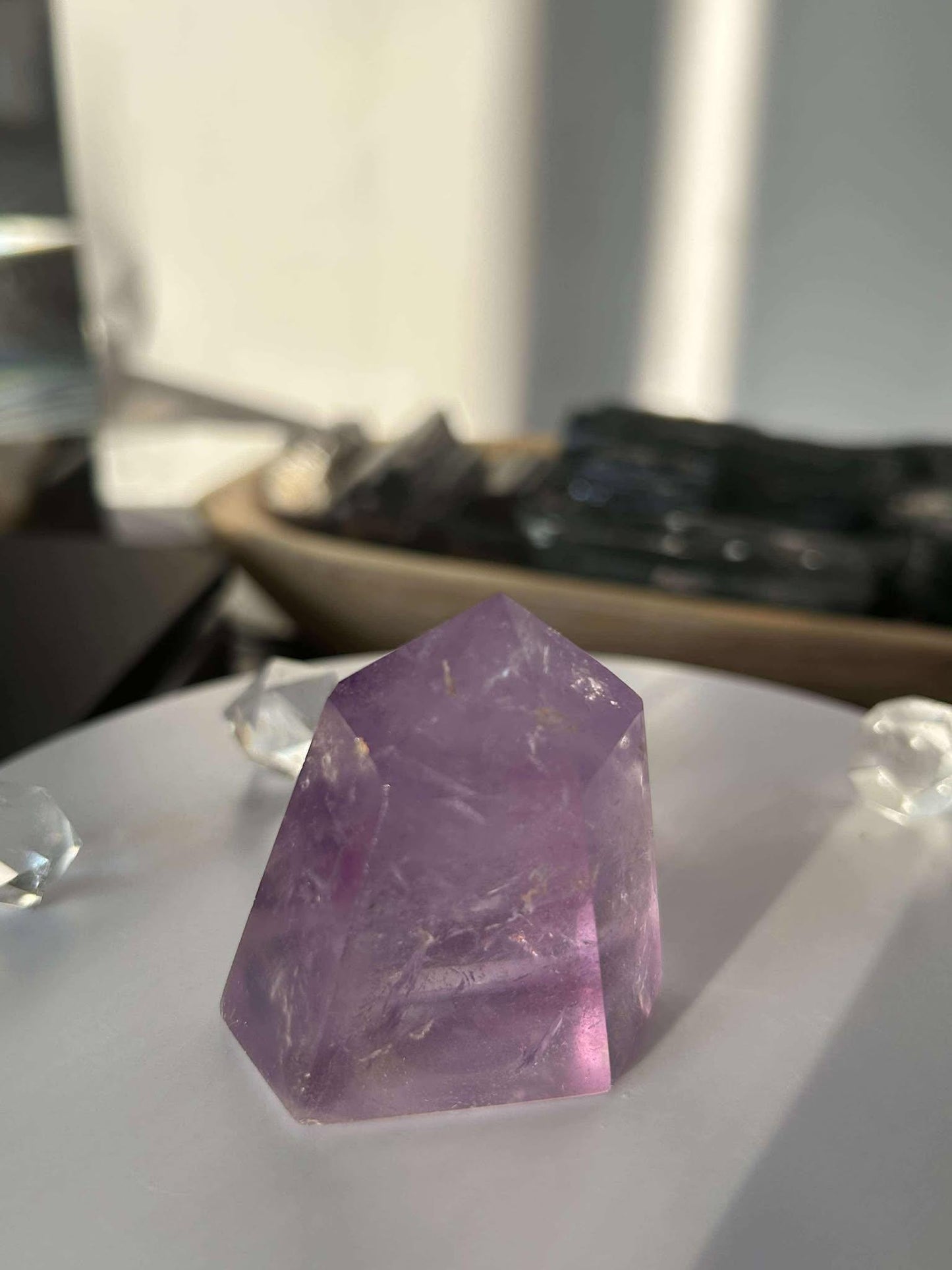 Amethyst Crystal Point Meditation Crown Chakra February Aquarius Crystal Home Warming Best Friend Baby Shower Gift Mom Wife Goddess Crystal