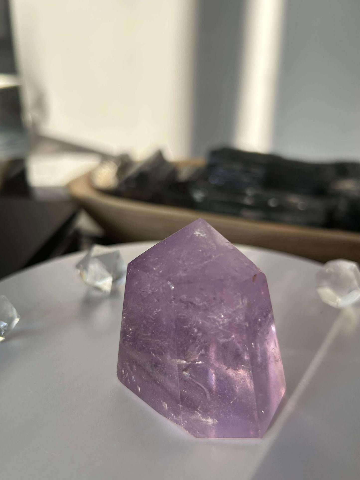 Amethyst Crystal Point Meditation Crown Chakra February Aquarius Crystal Home Warming Best Friend Baby Shower Gift Mom Wife Goddess Crystal