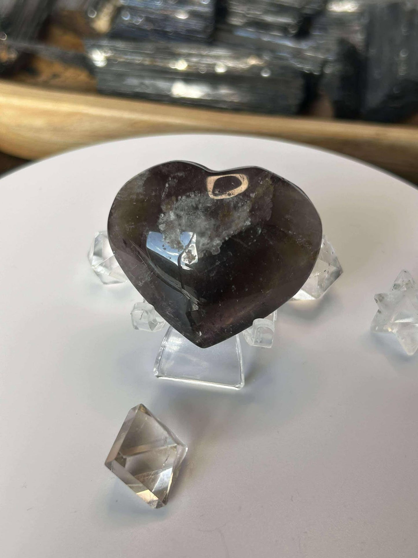 Super Seven Amethyst Cacoxenite Crystal Meditation Stone Crown Chakra Energy Amplifier Reiki Healers Gift Home Decor Spiritual Yogi Gift