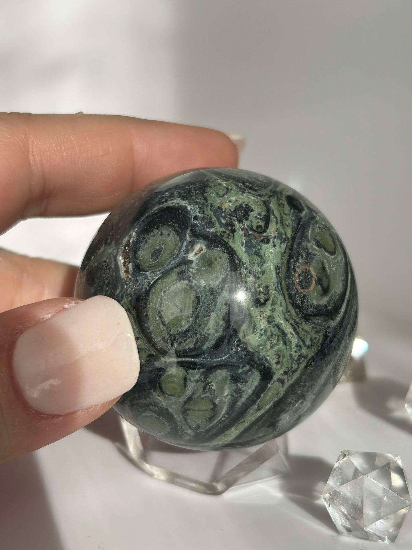 Kambaba Jasper Sphere Root Heart Chakra Meditation Stone Home Decor Reiki Crystal Gift Nature Lovers Healers Yogis Teachers Students Gift