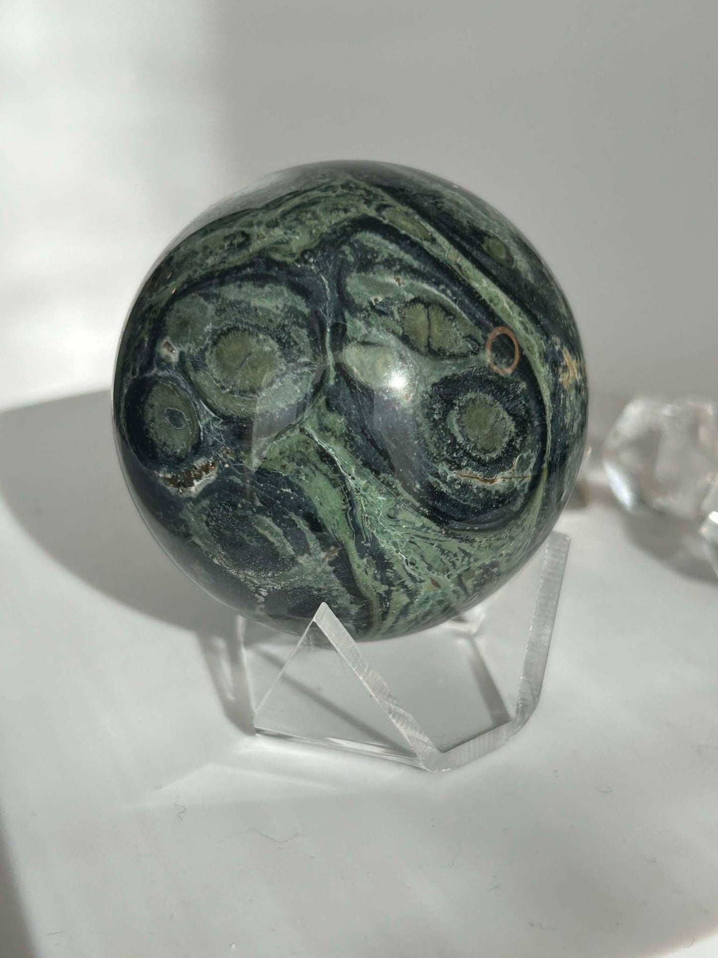 Kambaba Jasper Sphere Root Heart Chakra Meditation Stone Home Decor Reiki Crystal Gift Nature Lovers Healers Yogis Teachers Students Gift