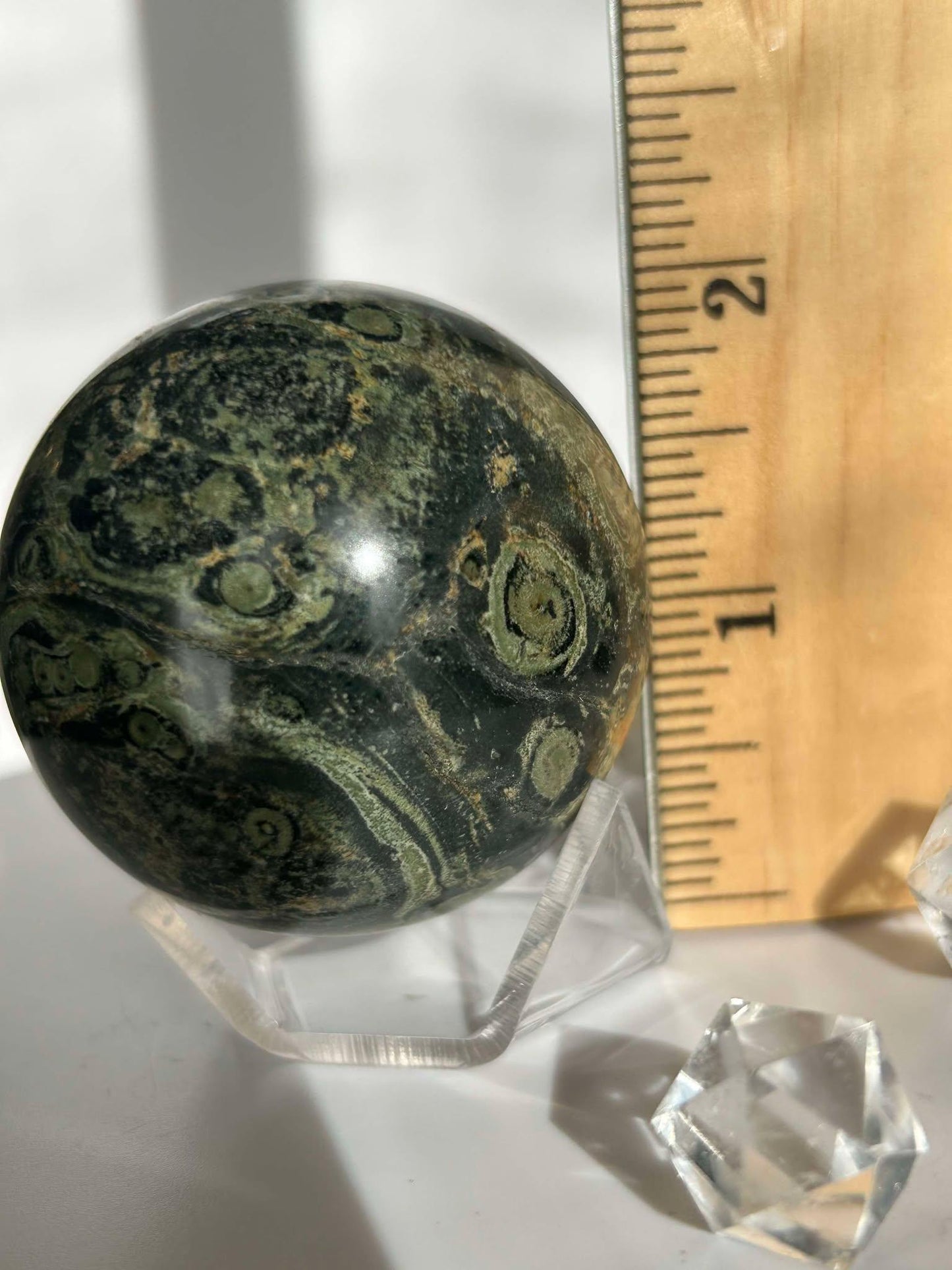 Kambaba Jasper Sphere Root Heart Chakra Meditation Stone Home Decor Reiki Crystal Gift for Nature Lovers Healers Yogis Teachers Students