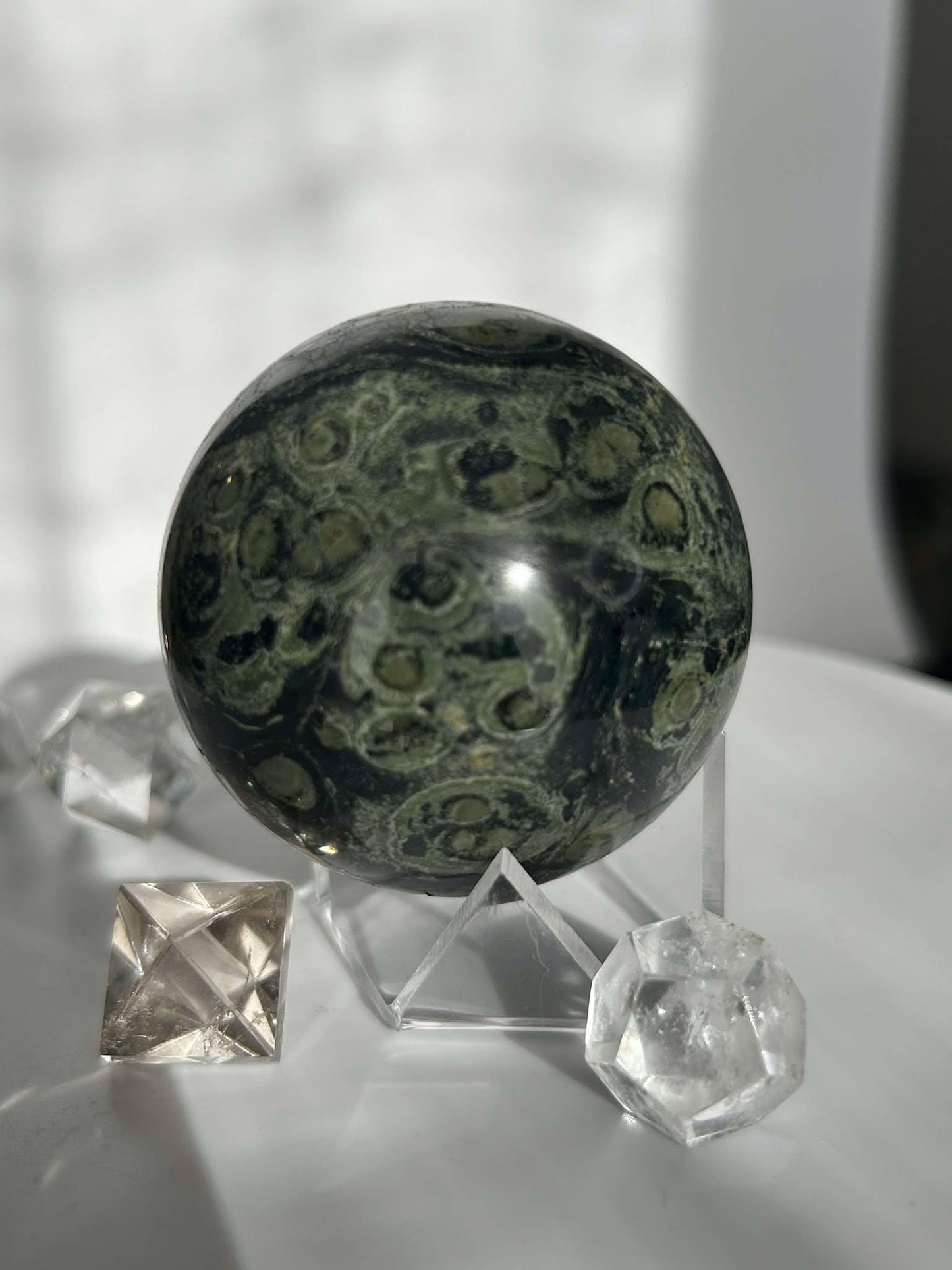 Kambaba Jasper Sphere Root Heart Chakra Meditation Stone Home Decor Reiki Crystal Gift Nature Lovers Healers Yogis Teachers Students Gift