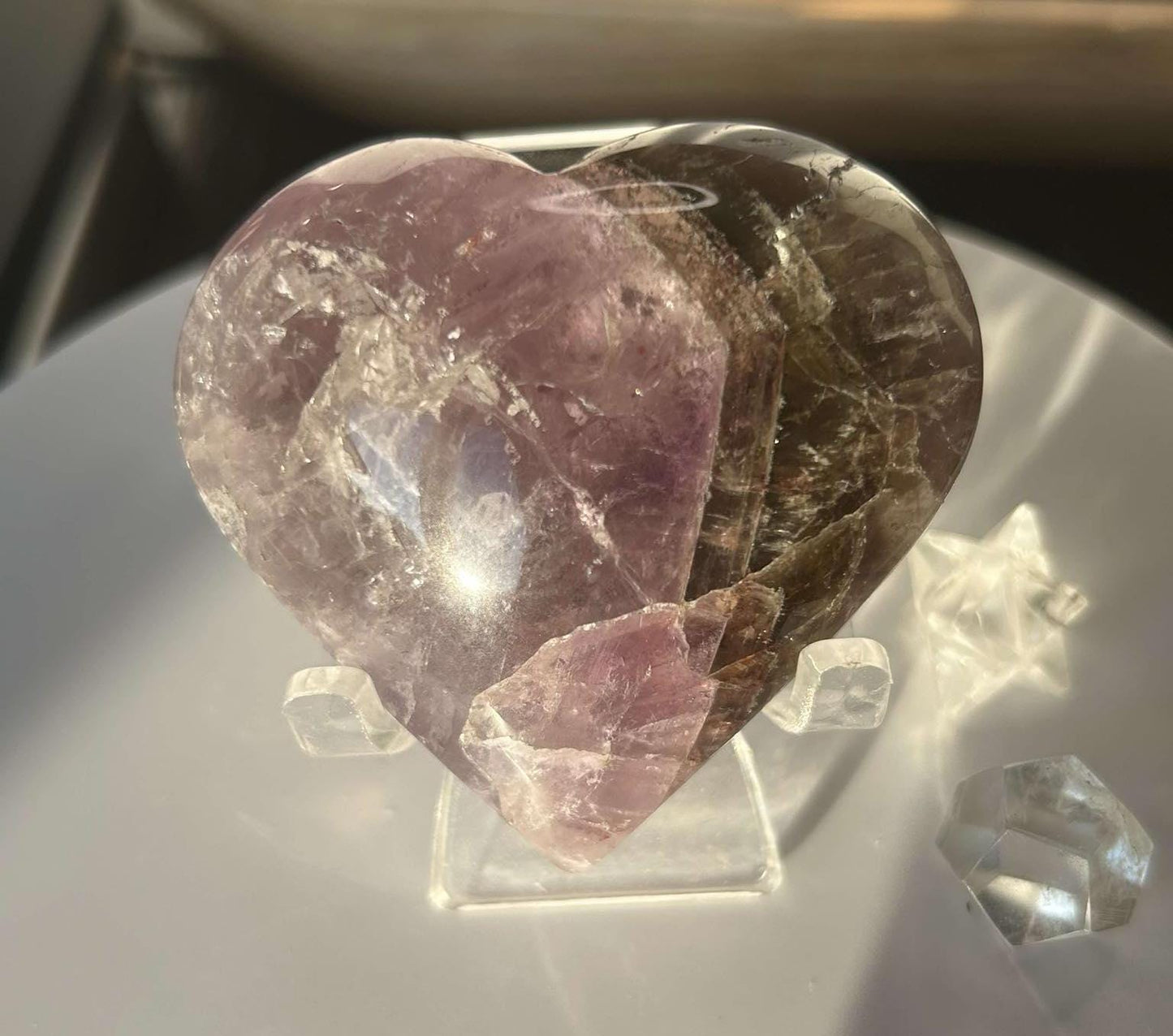 Super Seven Amethyst Cacoxenite Crystal Meditation Stone Crown Chakra Energy Amplifier Reiki Healers Gift Home Decor Spiritual Yogi Gift