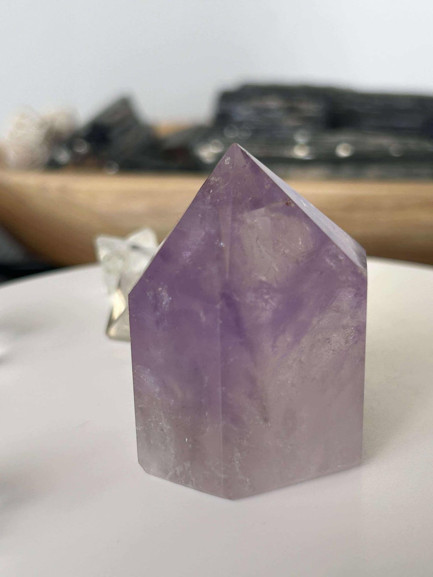 Amethyst Crystal Point Meditation Crown Chakra February Aquarius Crystal Home Warming Best Friend Baby Shower Gift Mom Student Teacher Gift