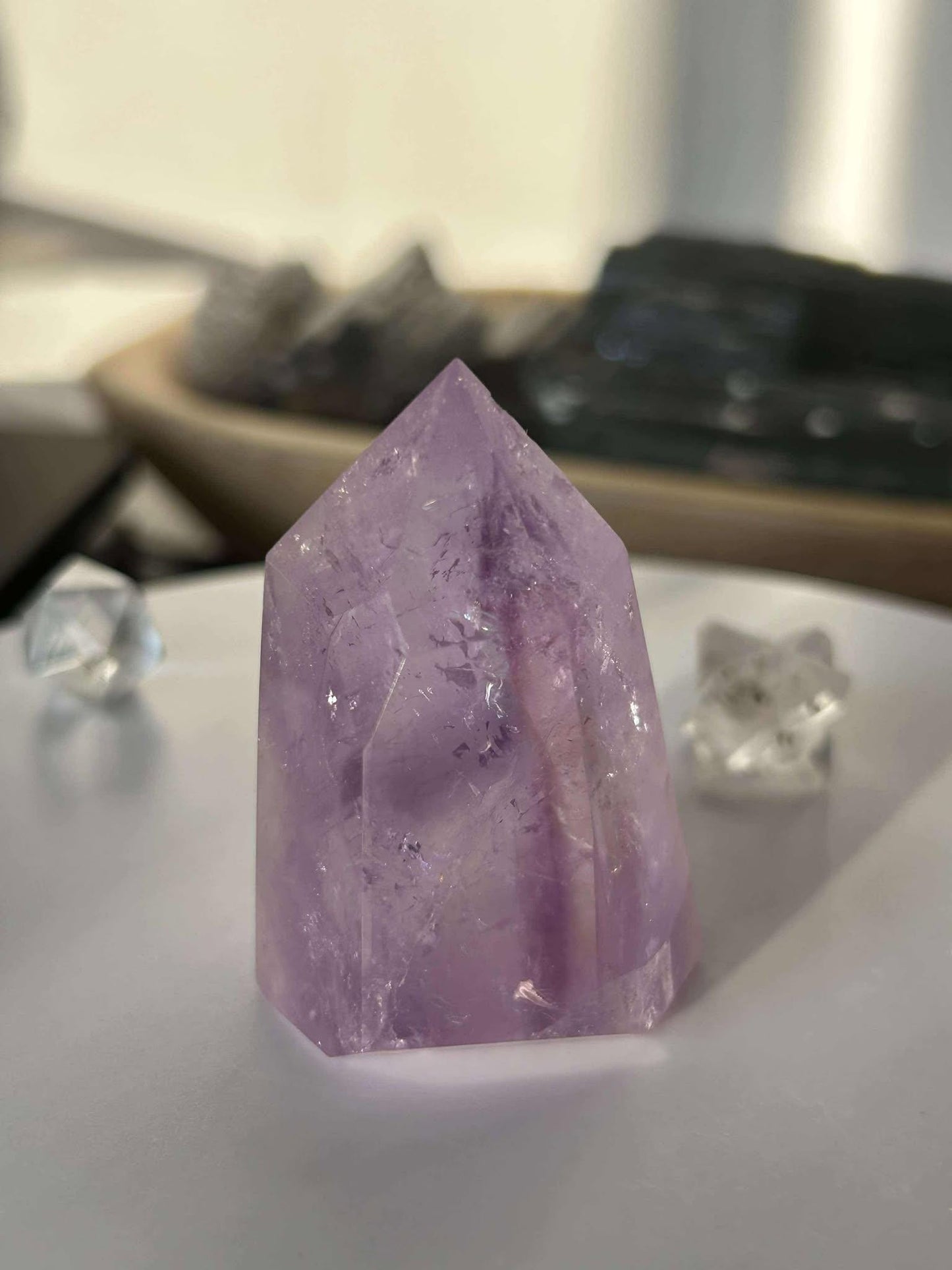 Amethyst Crystal Point Meditation Crown Chakra February Aquarius Crystal Home Warming Best Friend Baby Shower Gift Mom Student Teacher Gift