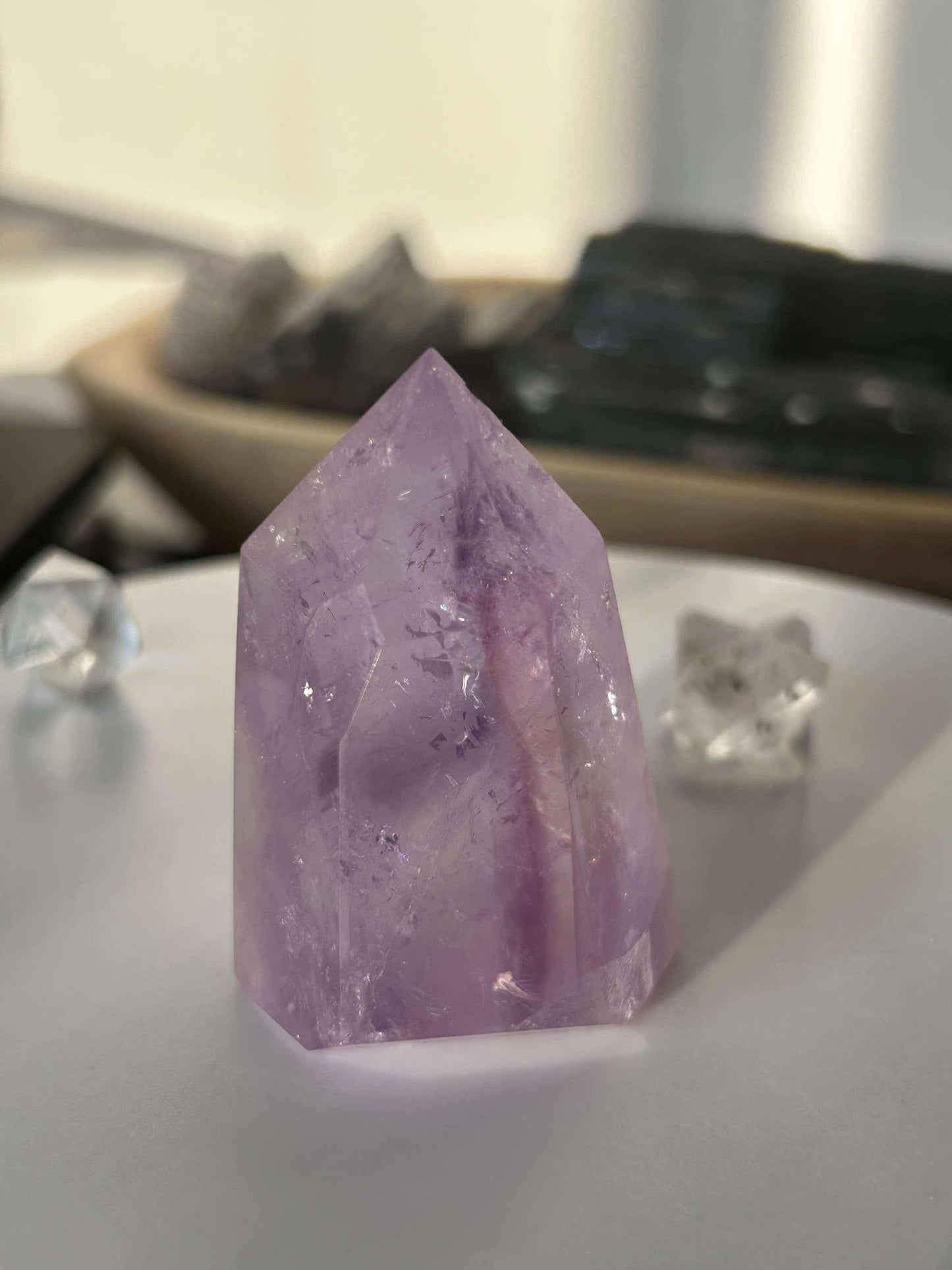 Amethyst Crystal Point Meditation Crown Chakra February Aquarius Crystal Home Warming Best Friend Baby Shower Gift Mom Student Teacher Gift