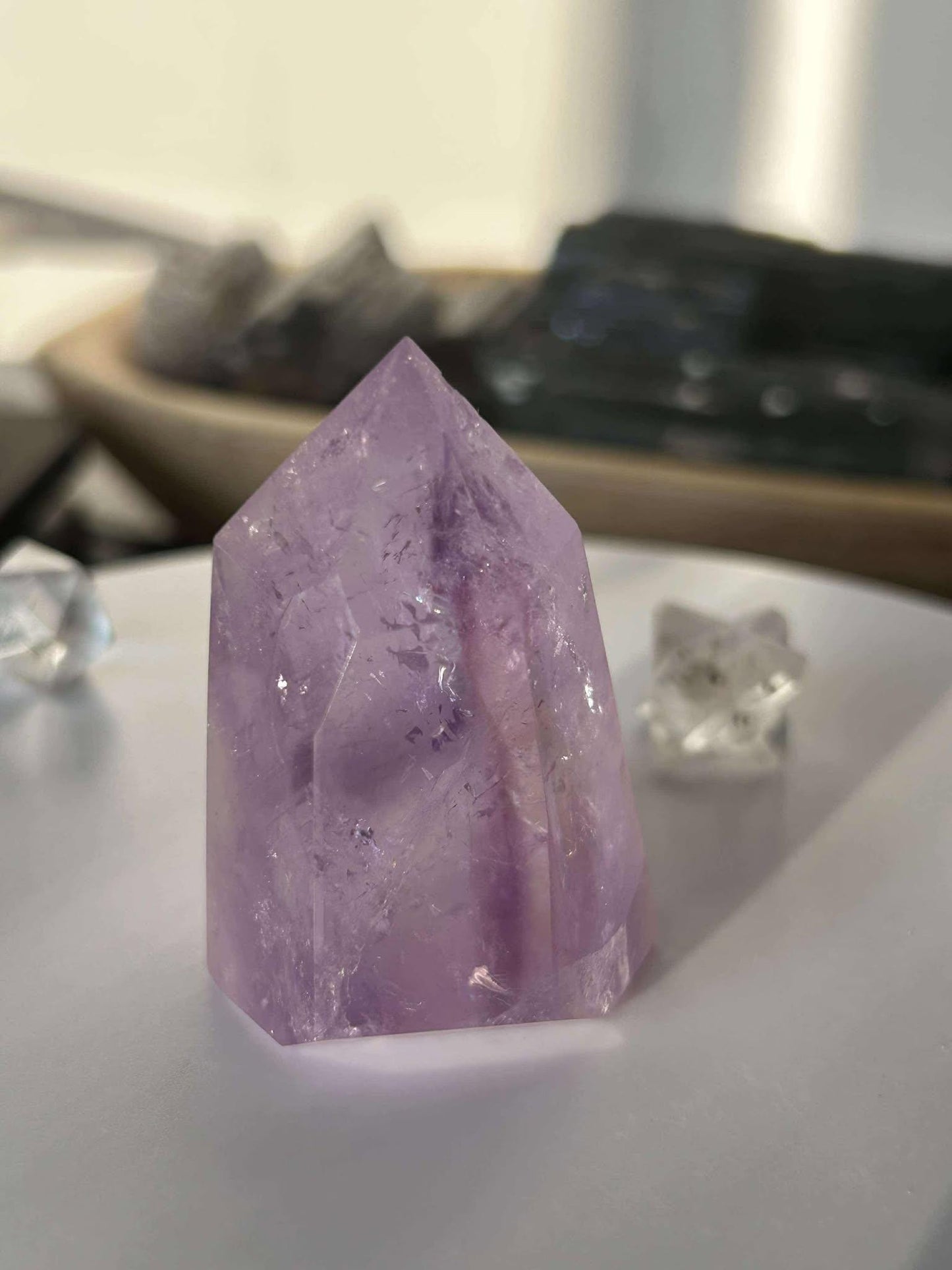 Amethyst Crystal Point Meditation Crown Chakra February Aquarius Crystal Home Warming Best Friend Baby Shower Gift Mom Student Teacher Gift