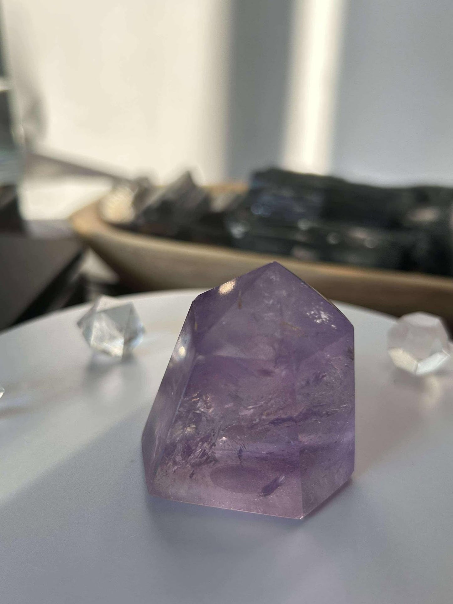 Amethyst Crystal Point Meditation Crown Chakra February Aquarius Crystal Home Warming Best Friend Baby Shower Gift Mom Wife Goddess Crystal