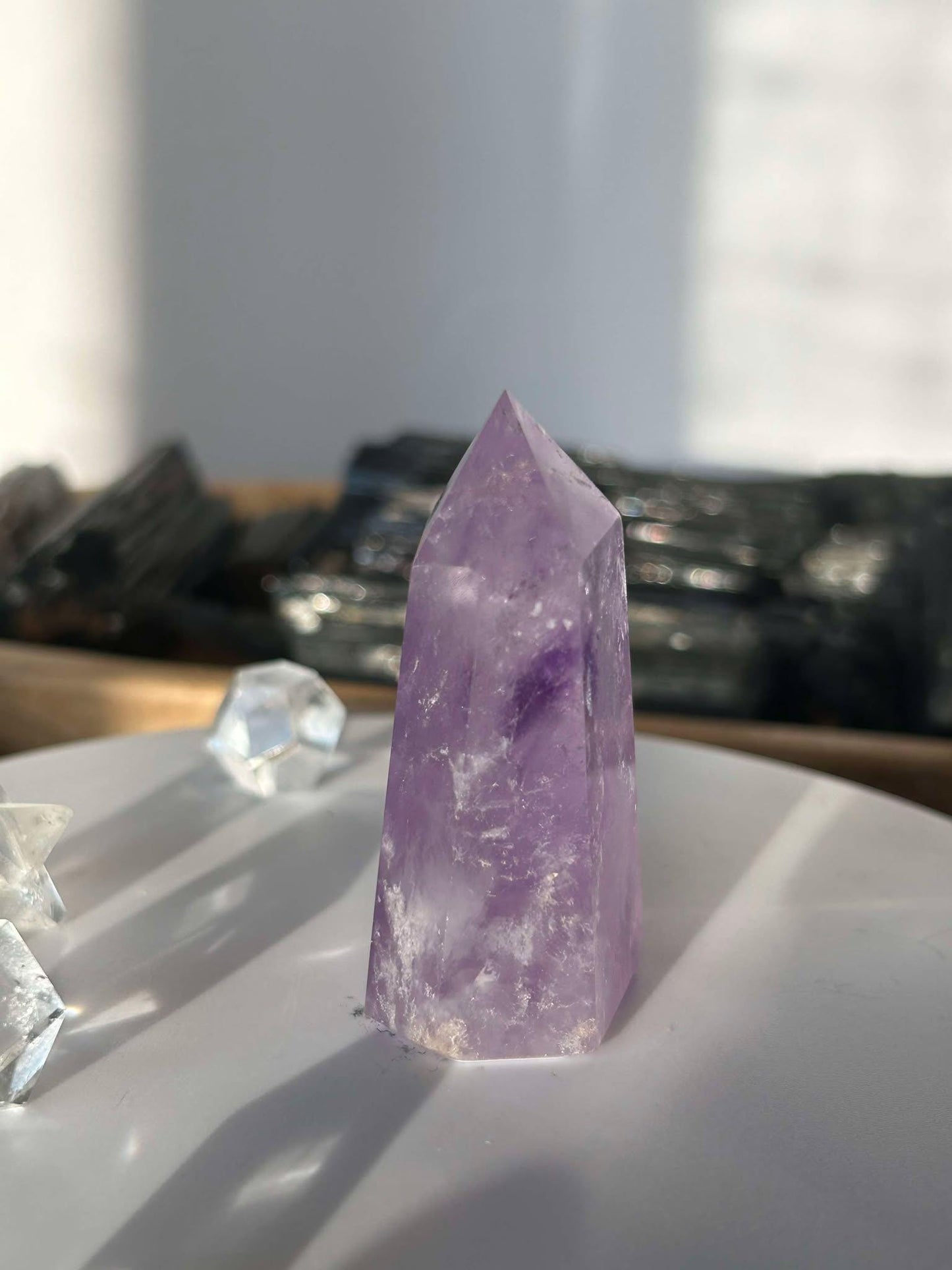 Amethyst Crystal Point Meditation Crown Chakra February Aquarius Crystal Home Warming Best Friend Baby Shower Gift Mom Student Teacher Gift
