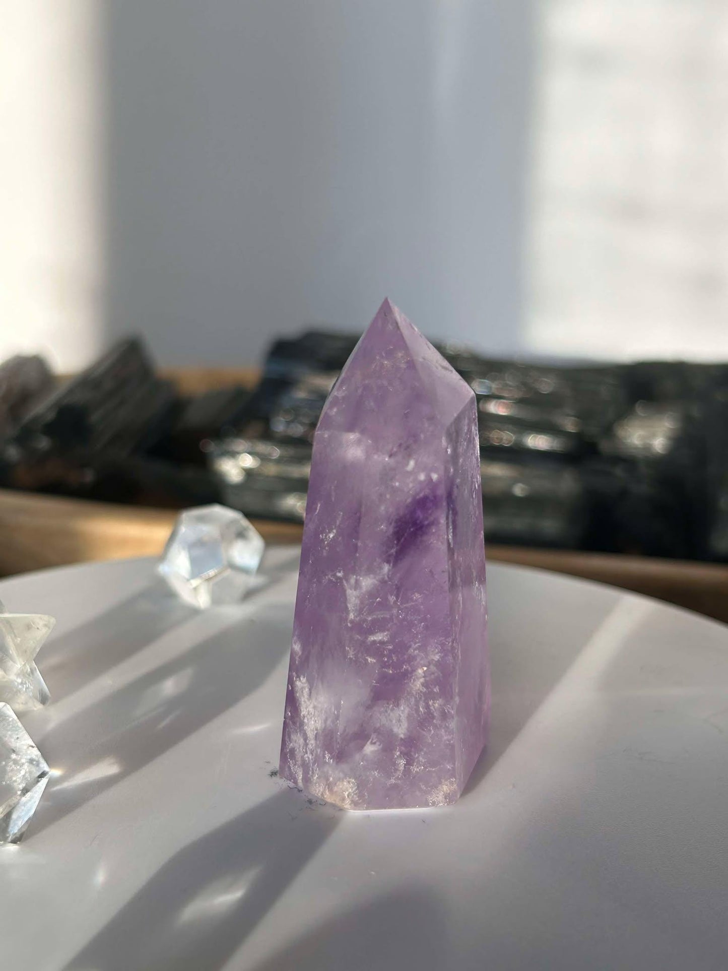 Amethyst Crystal Point Meditation Crown Chakra February Aquarius Crystal Home Warming Best Friend Baby Shower Gift Mom Student Teacher Gift