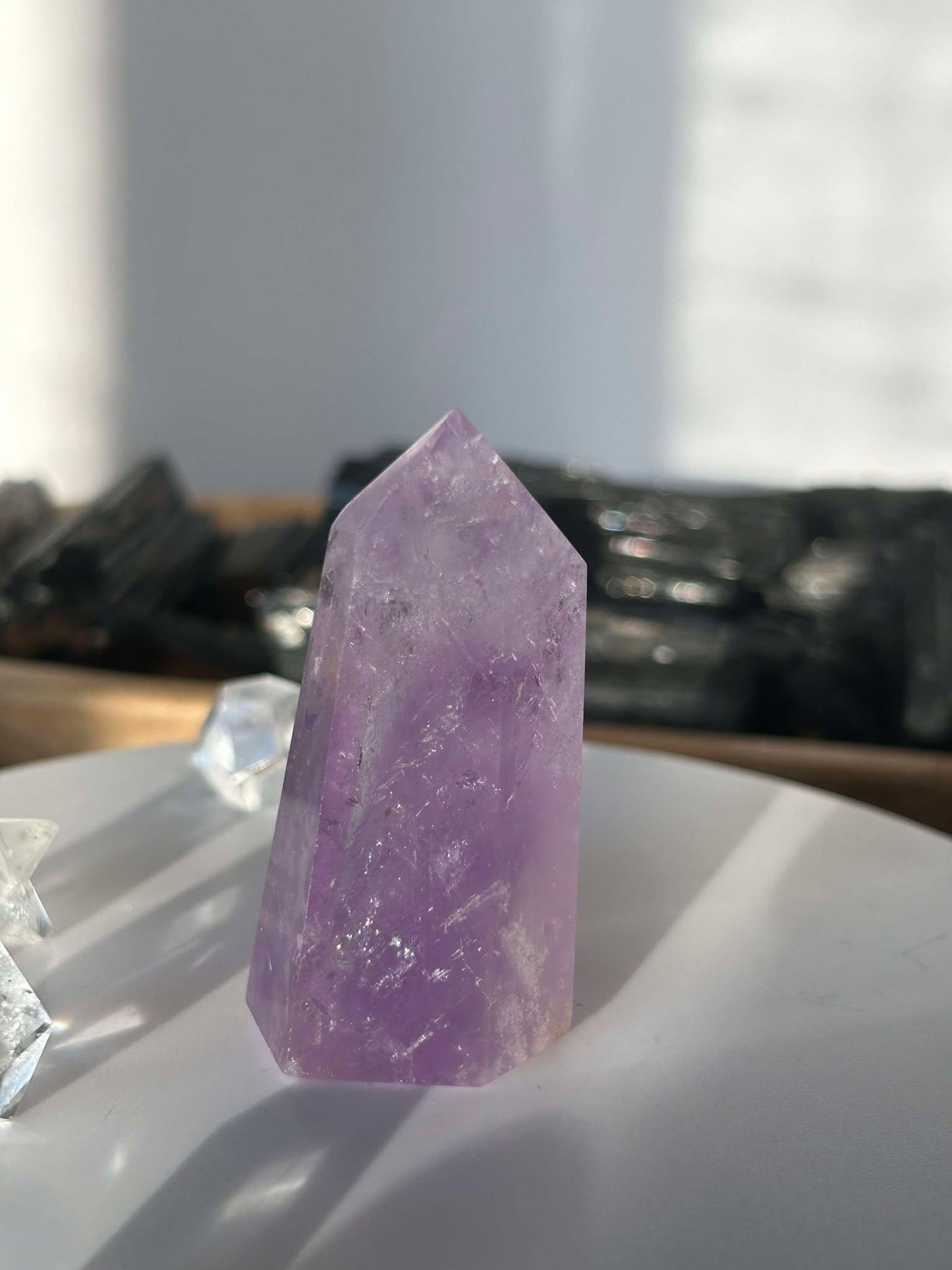 Amethyst Crystal Point Meditation Crown Chakra February Aquarius Crystal Home Warming Best Friend Baby Shower Gift Mom Student Teacher Gift