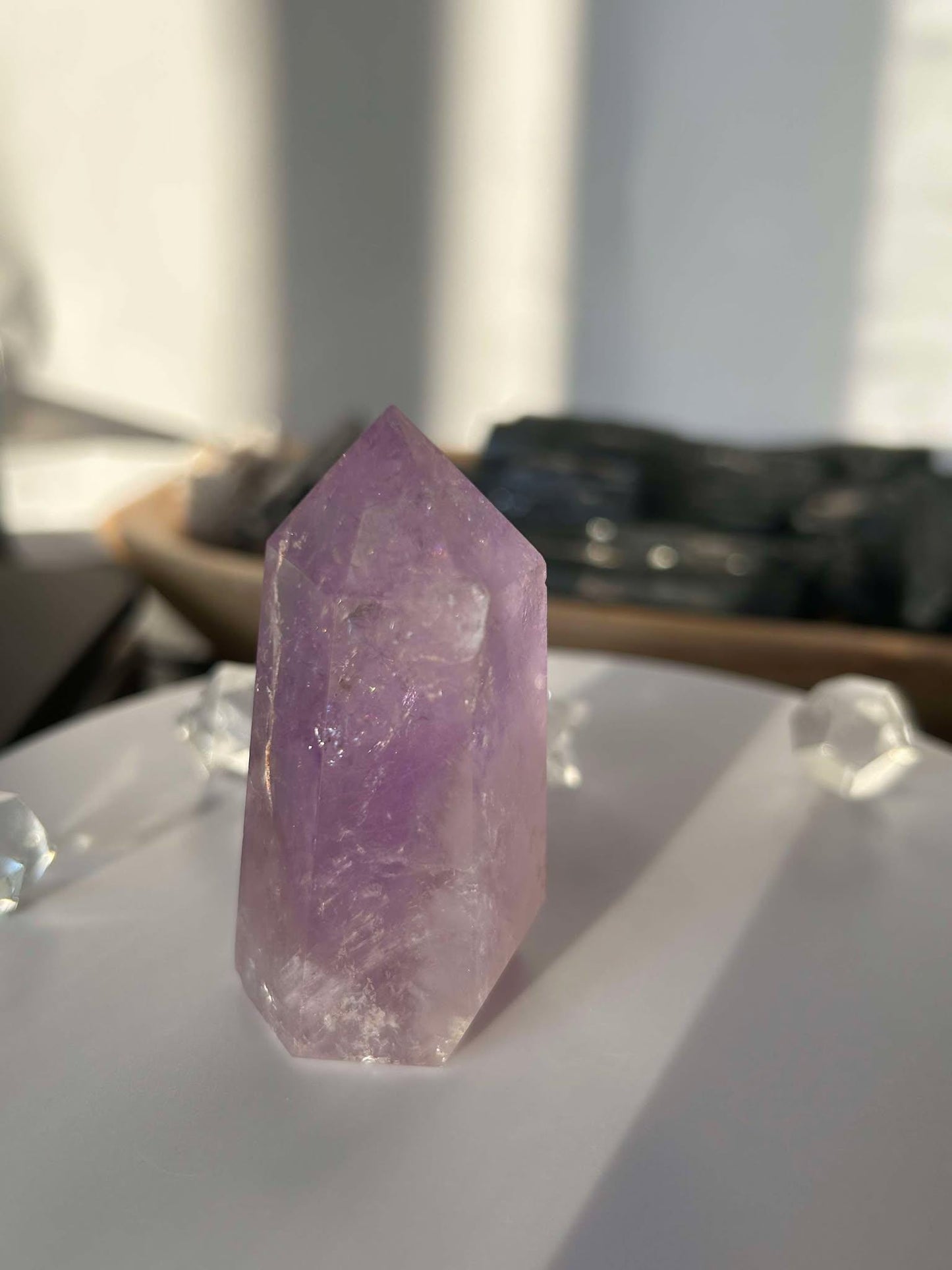 Amethyst Crystal Point Meditation Crown Chakra February Aquarius Crystal Home Warming Best Friend Baby Shower Gift Mom Wife Goddess Crystal