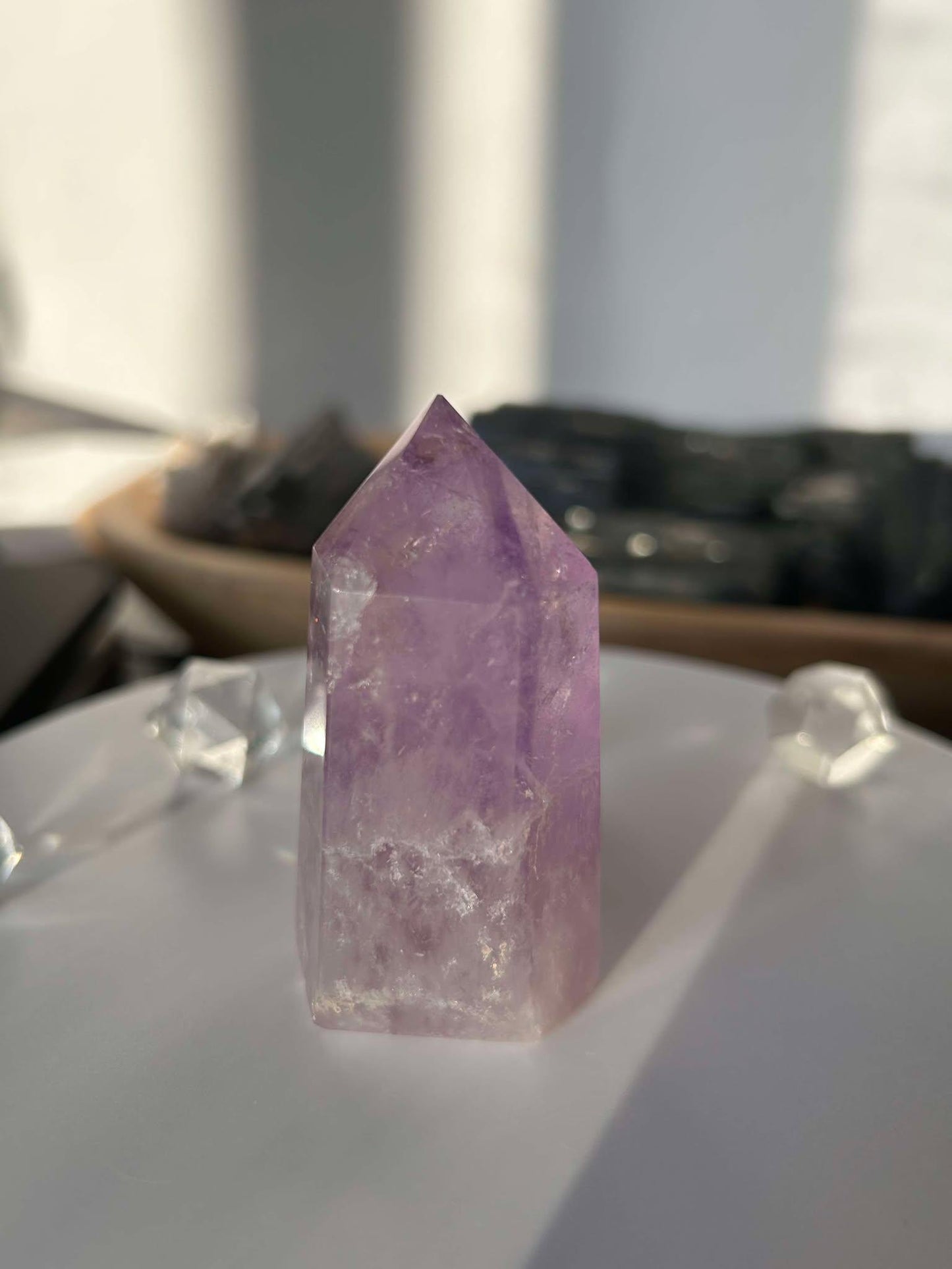 Amethyst Crystal Point Meditation Crown Chakra February Aquarius Crystal Home Warming Best Friend Baby Shower Gift Mom Wife Goddess Crystal