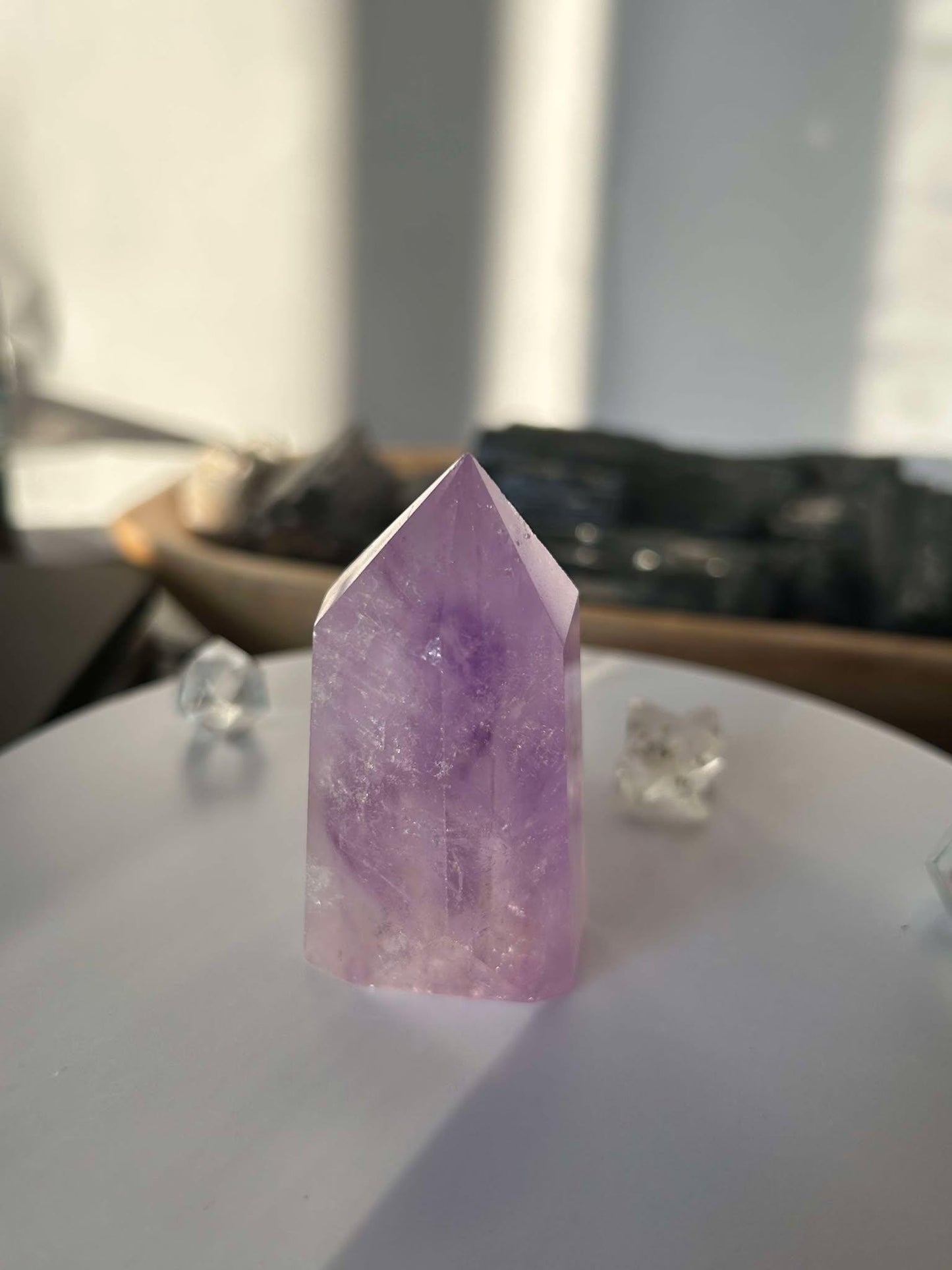 Amethyst Crystal Third Eye Crown Chakra Stone Meditation Gift Home Decor February Aquarius Crystal Feng Shui Peaceful Vibes Energy Crystal