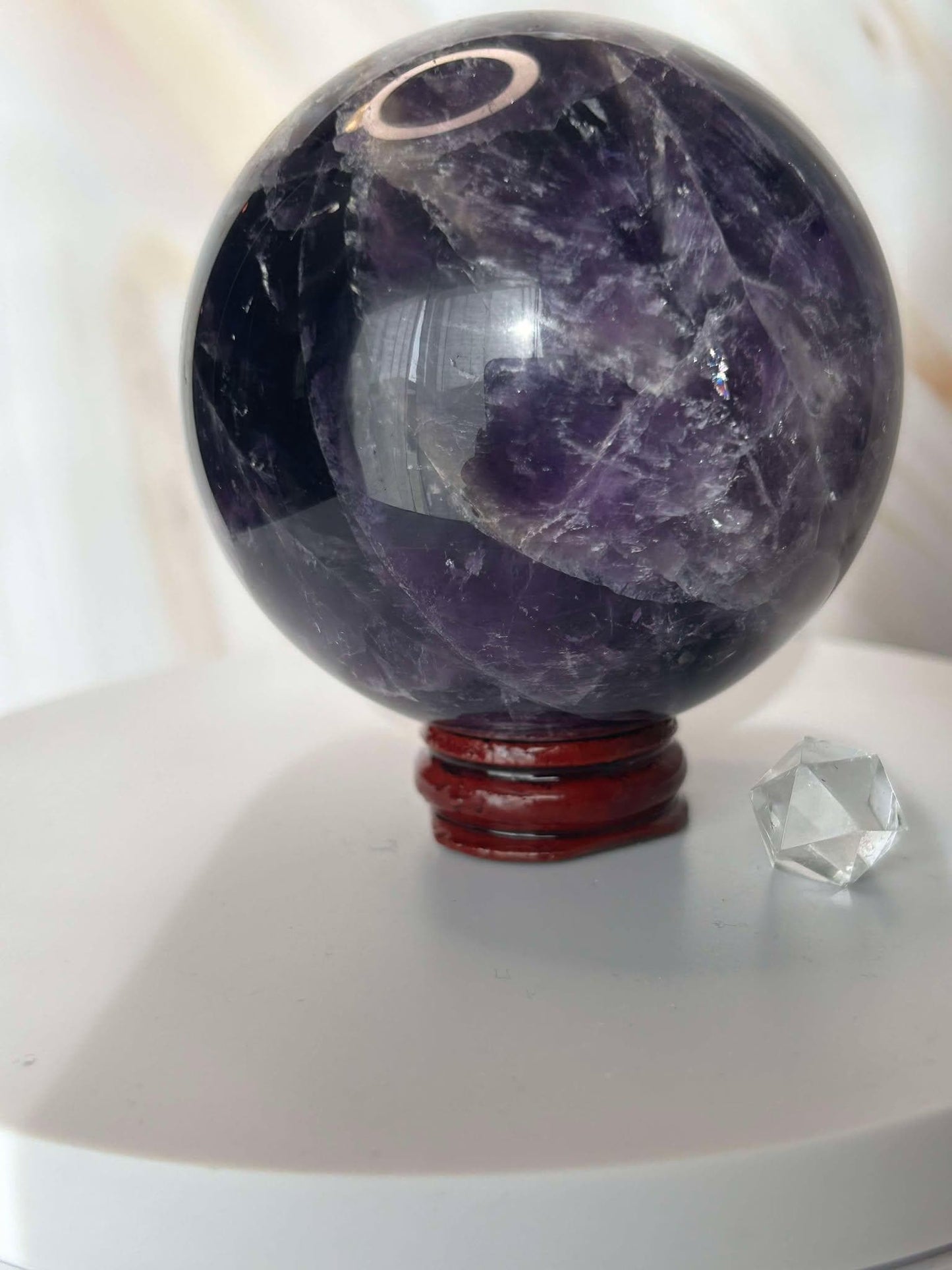 Amethyst Crystal Sphere Meditation Crown Chakra February Aquarius Crystal Home Warming Best Friend Gift Mom to be Altar decor Crystal Gift
