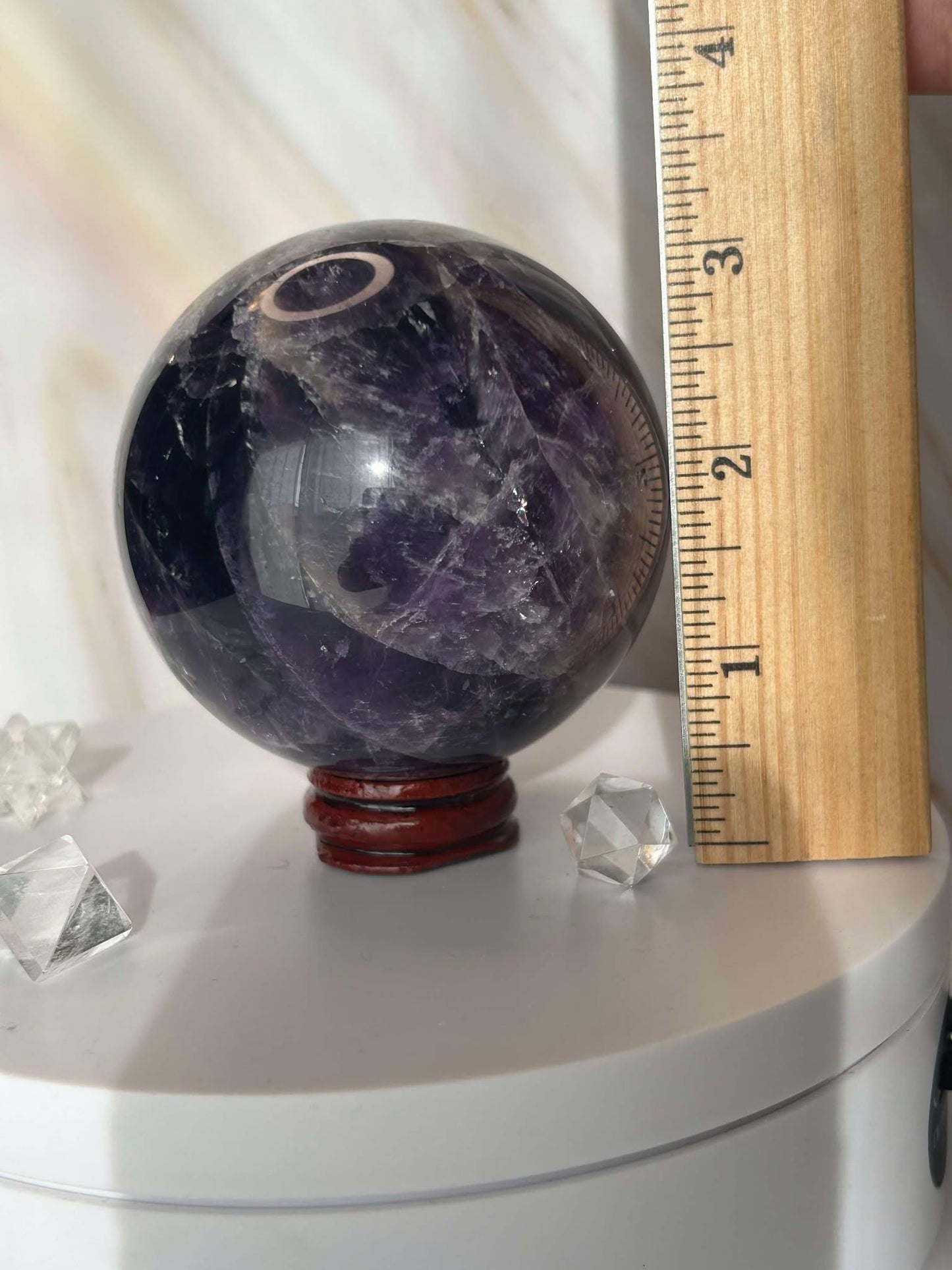 Amethyst Crystal Sphere Meditation Crown Chakra February Aquarius Crystal Home Warming Best Friend Gift Mom to be Altar decor Crystal Gift