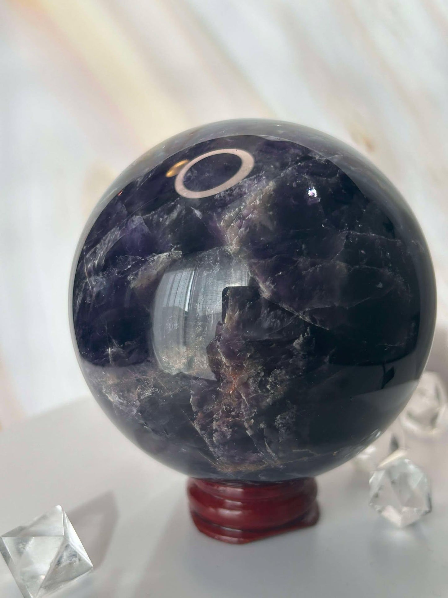 Amethyst Crystal Sphere Meditation Crown Chakra February Aquarius Crystal Home Warming Best Friend Gift Mom to be Altar decor Crystal Gift