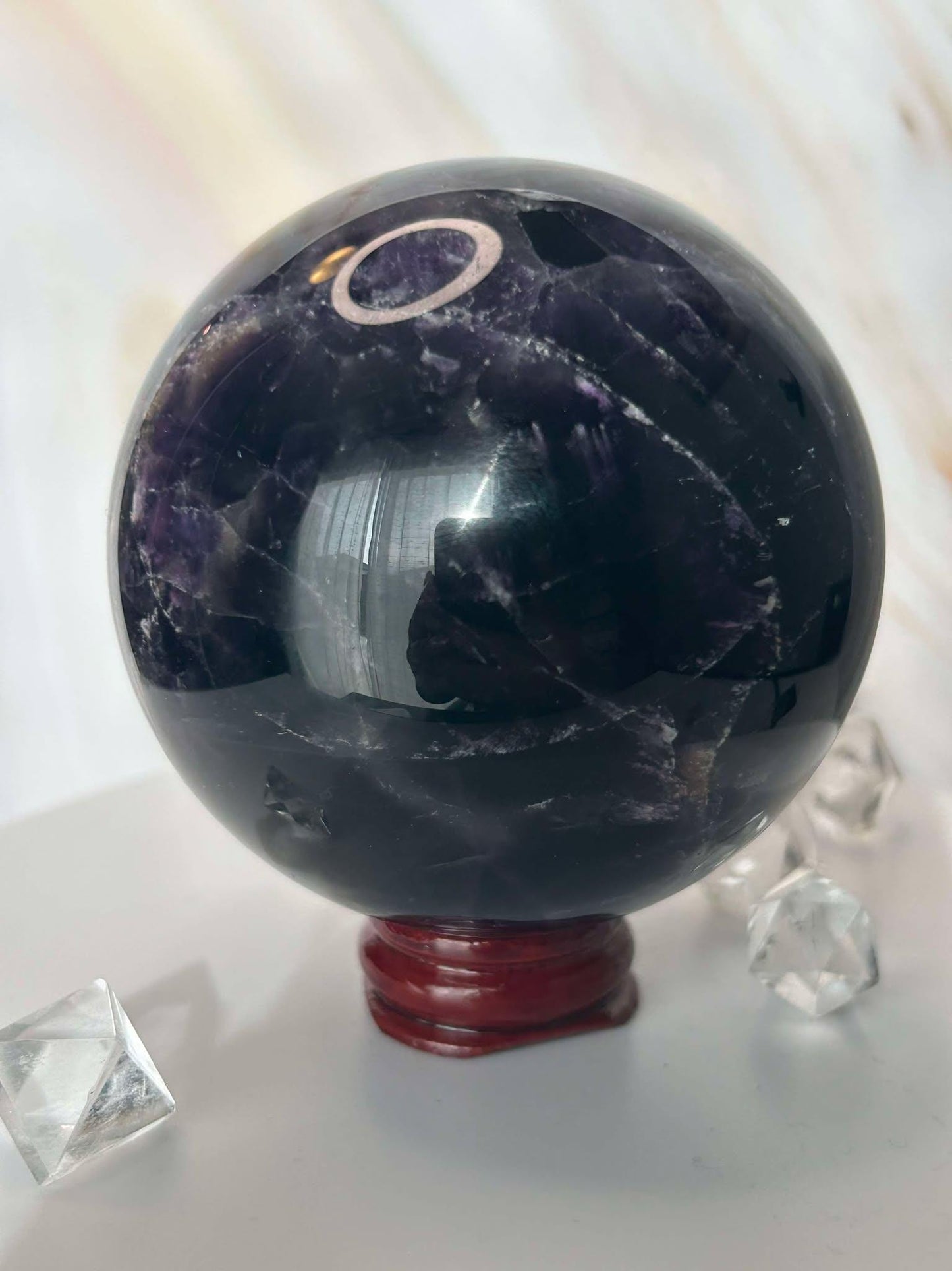 Amethyst Crystal Sphere Meditation Crown Chakra February Aquarius Crystal Home Warming Best Friend Gift Mom to be Altar decor Crystal Gift