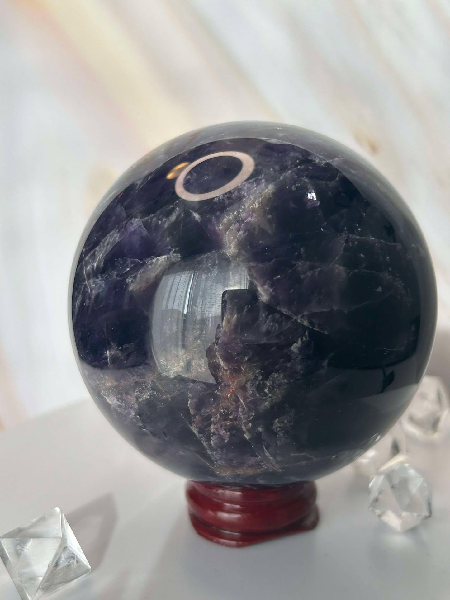 Amethyst Crystal Sphere Meditation Crown Chakra February Aquarius Crystal Home Warming Best Friend Gift Mom to be Altar decor Crystal Gift