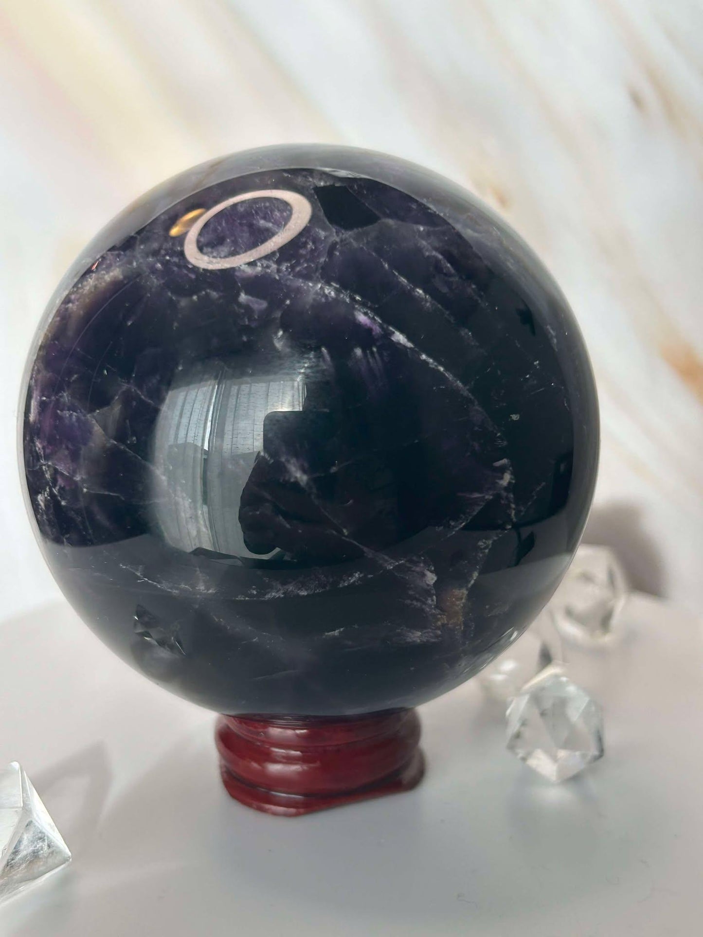 Amethyst Crystal Sphere Meditation Crown Chakra February Aquarius Crystal Home Warming Best Friend Gift Mom to be Altar decor Crystal Gift