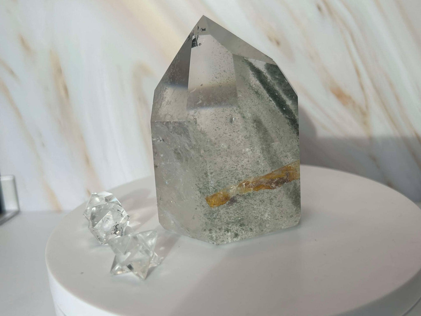 Garden Quartz Lodilite Point Crystal Meditation Crown Root Chakra Altar Decor Stone Nature Inspired Gift Nature Lover Gift Scorpio Gift
