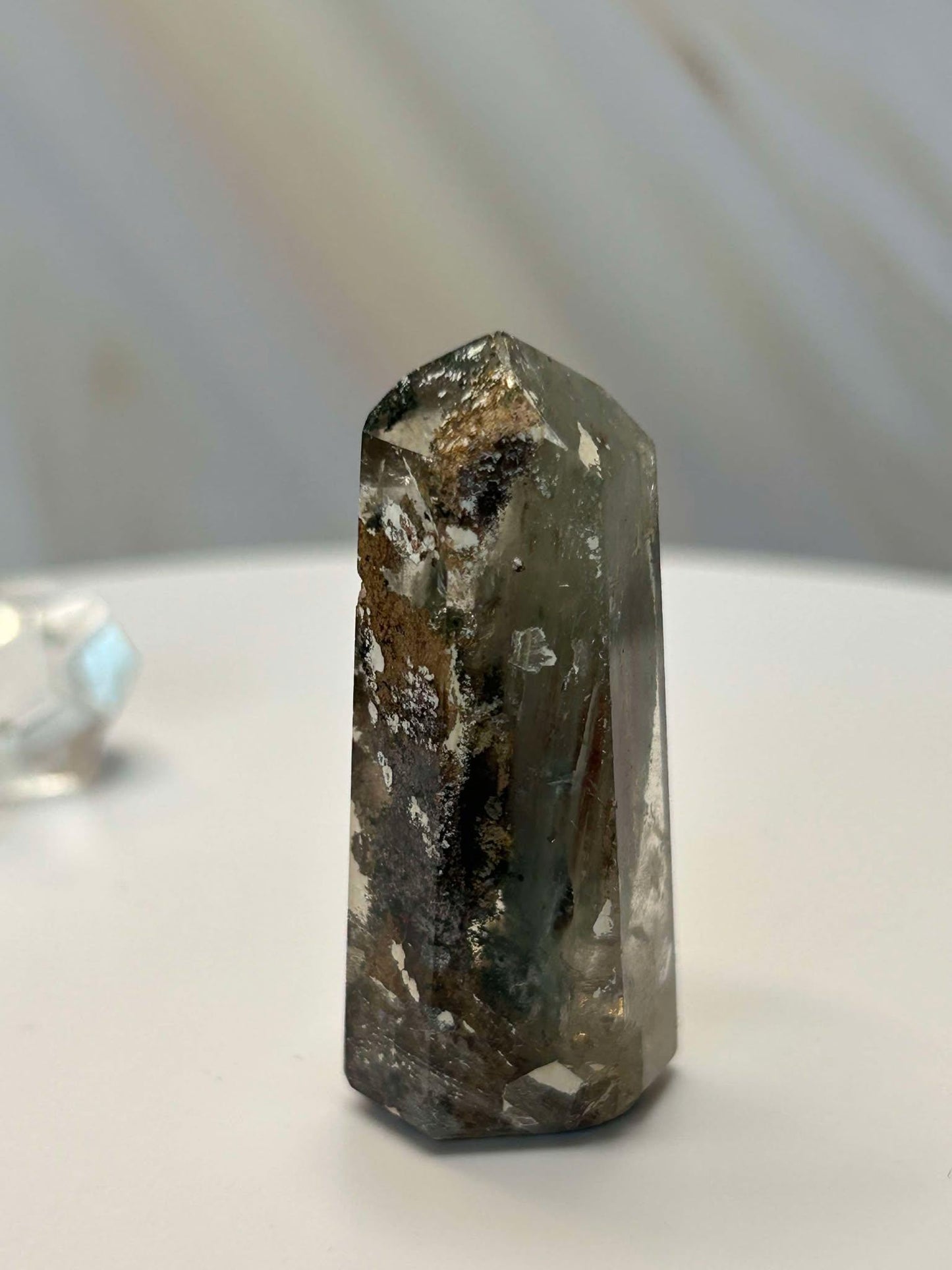 Garden Quartz Lodilite Point Crystal Meditation Crown Root Chakra Altar Decor Stone Nature Inspired Gift Nature Lover Gift Scorpio Gift