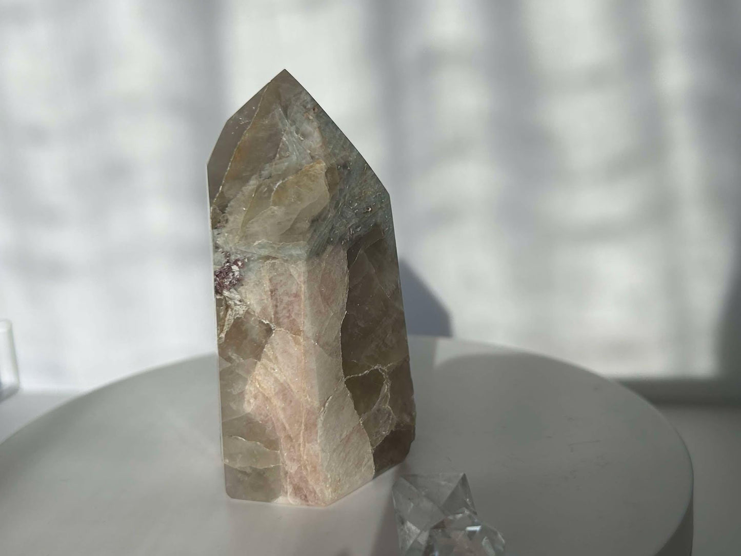 Citrine Lepidolite Crystal Point Solar Plexus Third Eye Meditation Feng Shui Libra Crystal Home Warming Student Teacher Baby Shower Gift