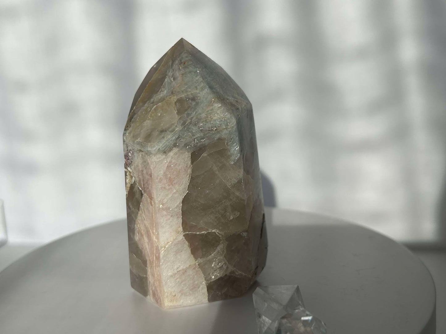 Citrine Lepidolite Crystal Point Solar Plexus Third Eye Meditation Feng Shui Libra Crystal Home Warming Student Teacher Baby Shower Gift