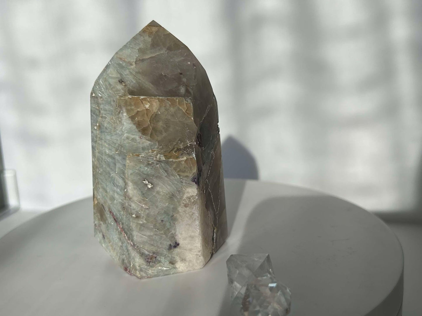 Citrine Lepidolite Crystal Point Solar Plexus Third Eye Meditation Feng Shui Libra Crystal Home Warming Student Teacher Baby Shower Gift
