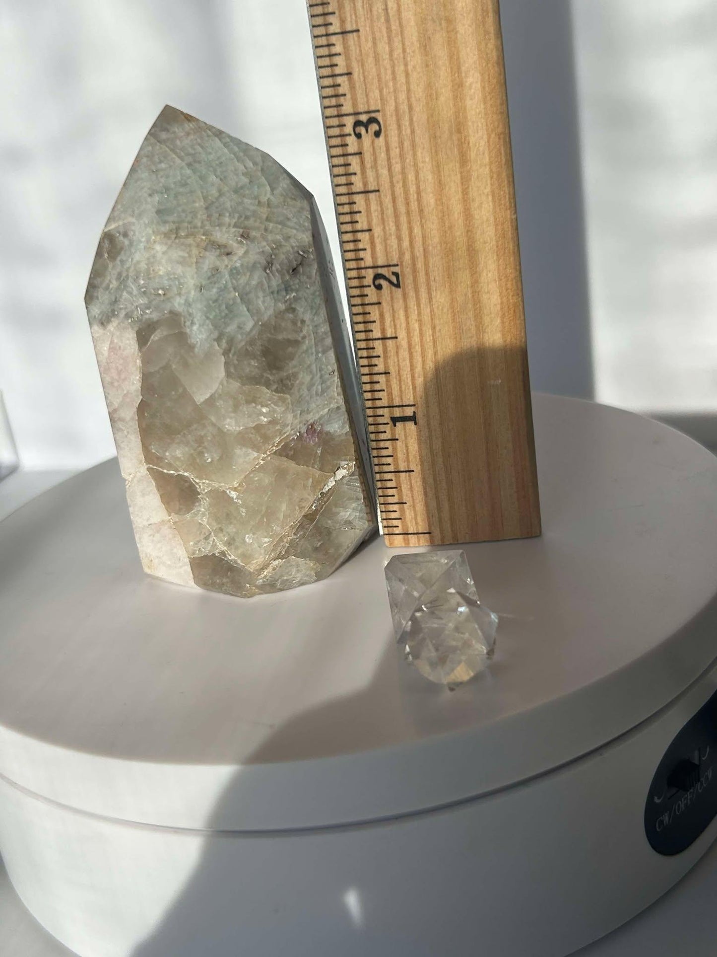 Citrine Lepidolite Crystal Point Solar Plexus Third Eye Meditation Feng Shui Libra Crystal Home Warming Student Teacher Baby Shower Gift