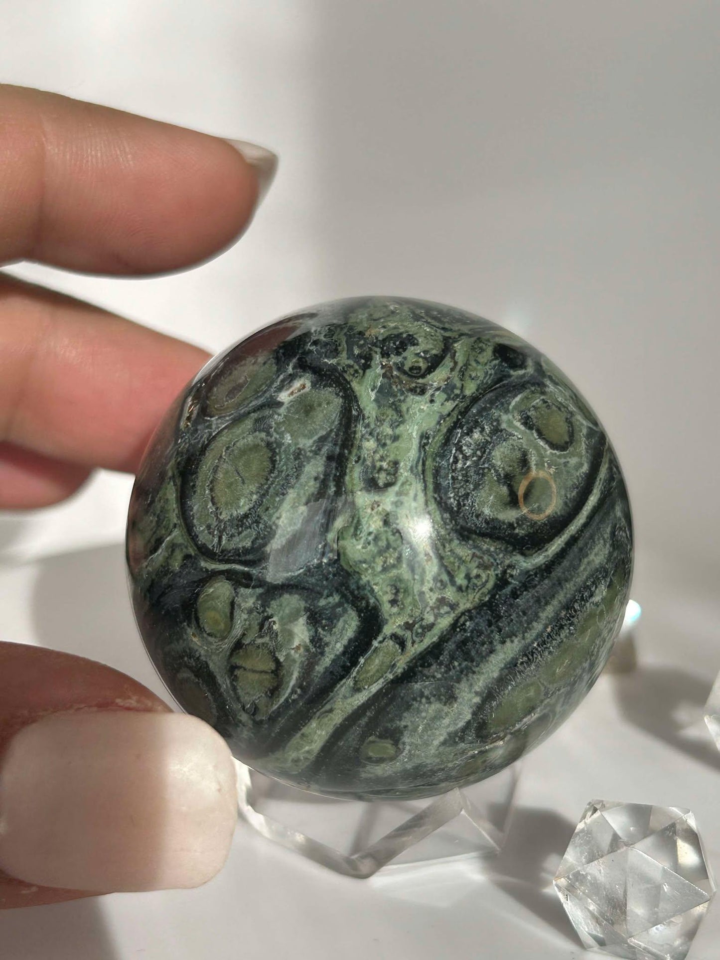 Kambaba Jasper Sphere Root Heart Chakra Meditation Stone Home Decor Reiki Crystal Gift Nature Lovers Healers Yogis Teachers Students Gift