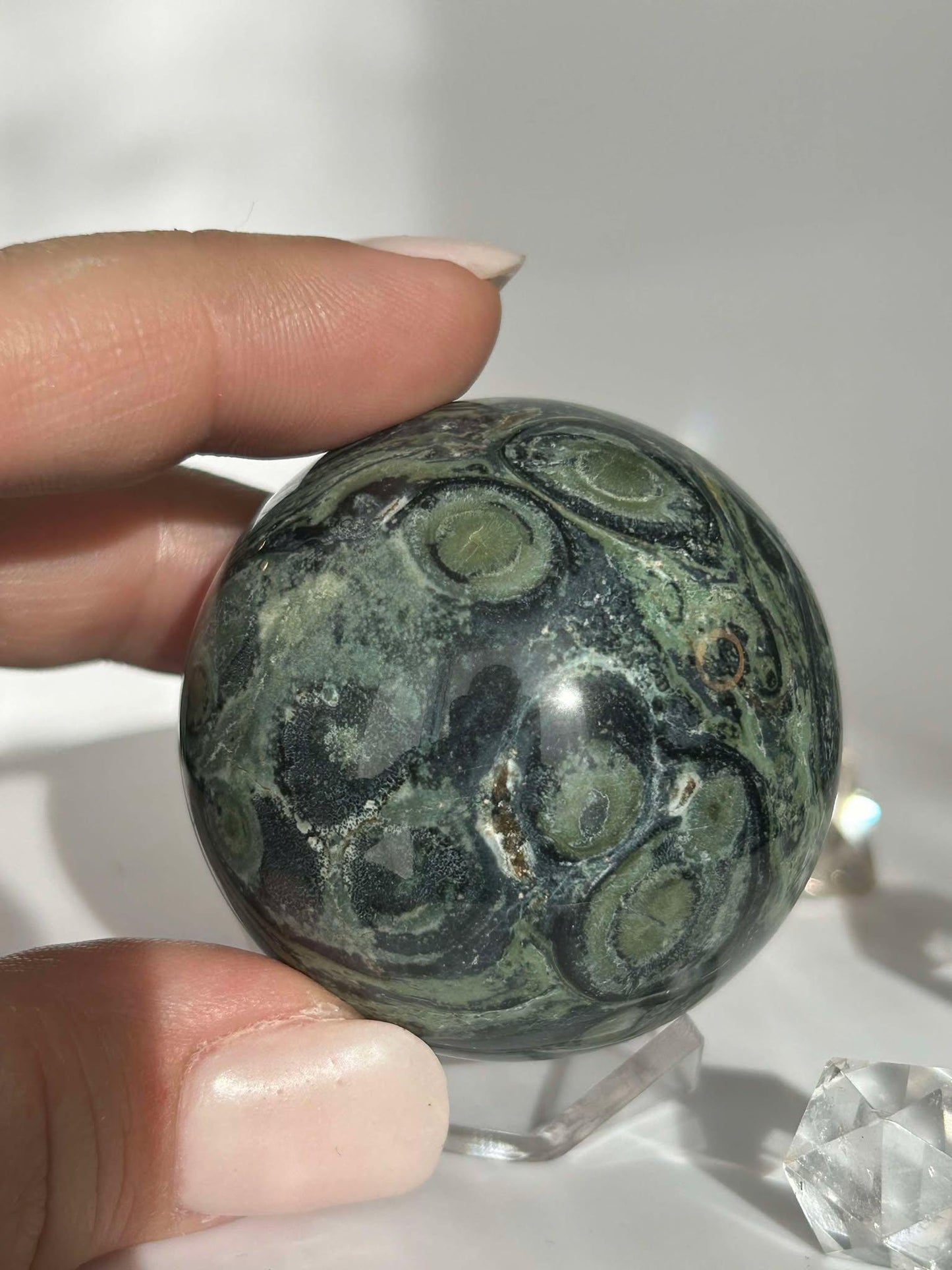 Kambaba Jasper Sphere Root Heart Chakra Meditation Stone Home Decor Reiki Crystal Gift Nature Lovers Healers Yogis Teachers Students Gift