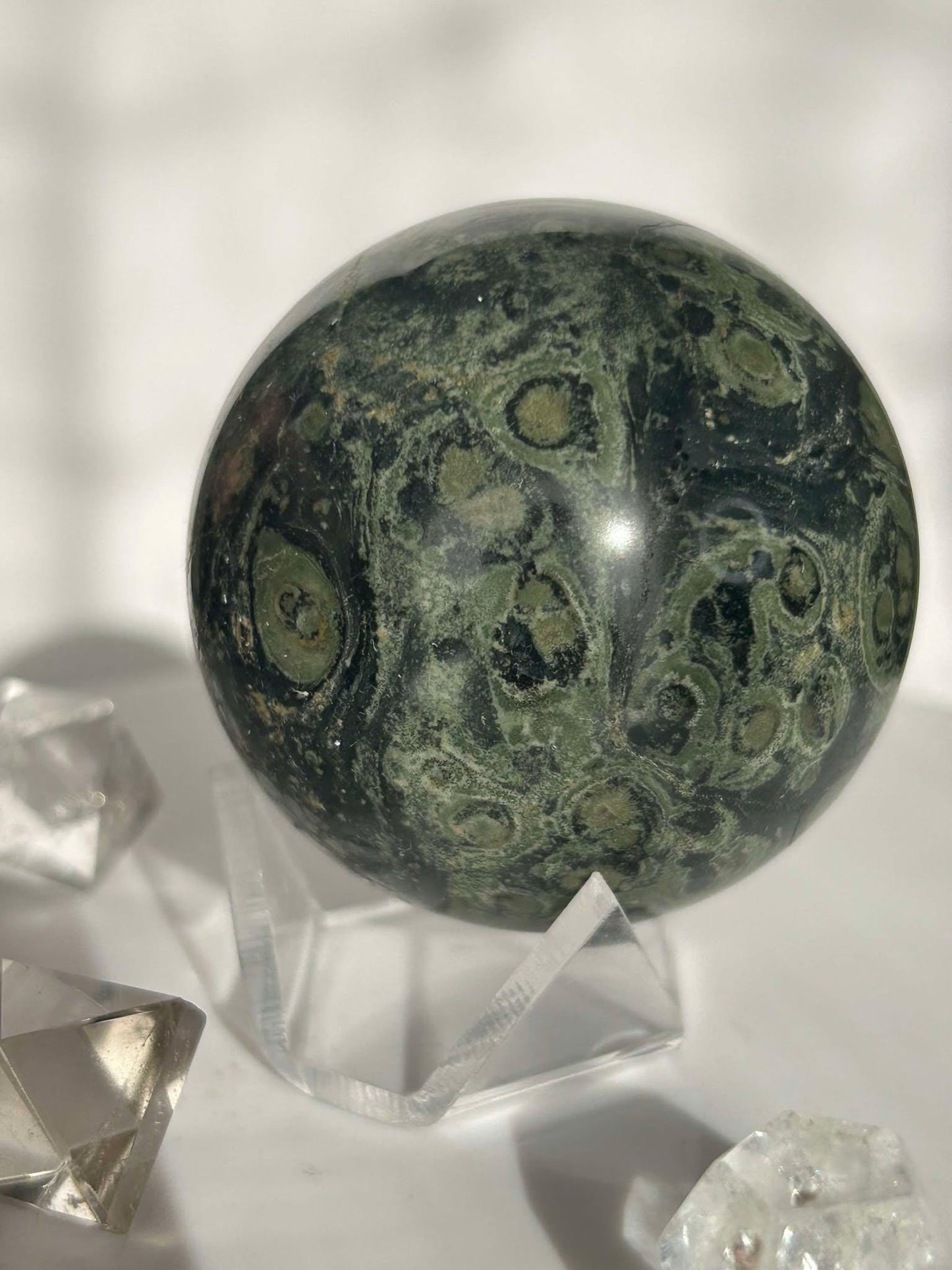 Kambaba Jasper Sphere Root Heart Chakra Meditation Stone Home Decor Reiki Crystal Gift Nature Lovers Healers Yogis Teachers Students Gift